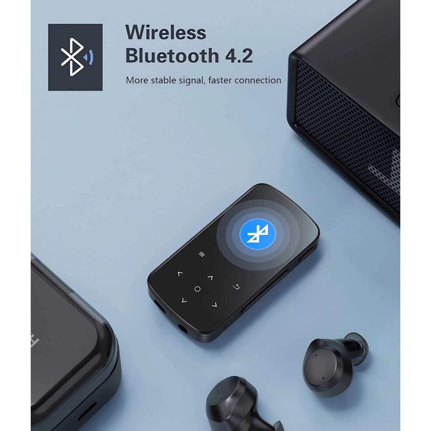 Lecteur MP3 32&nbsp;Go avec bouton tactile d'écran 1.5&nbsp;po, lecteur MP3 Hi-Fi avec podomètre à pince Lecteur de carte d'enregistrement vocal