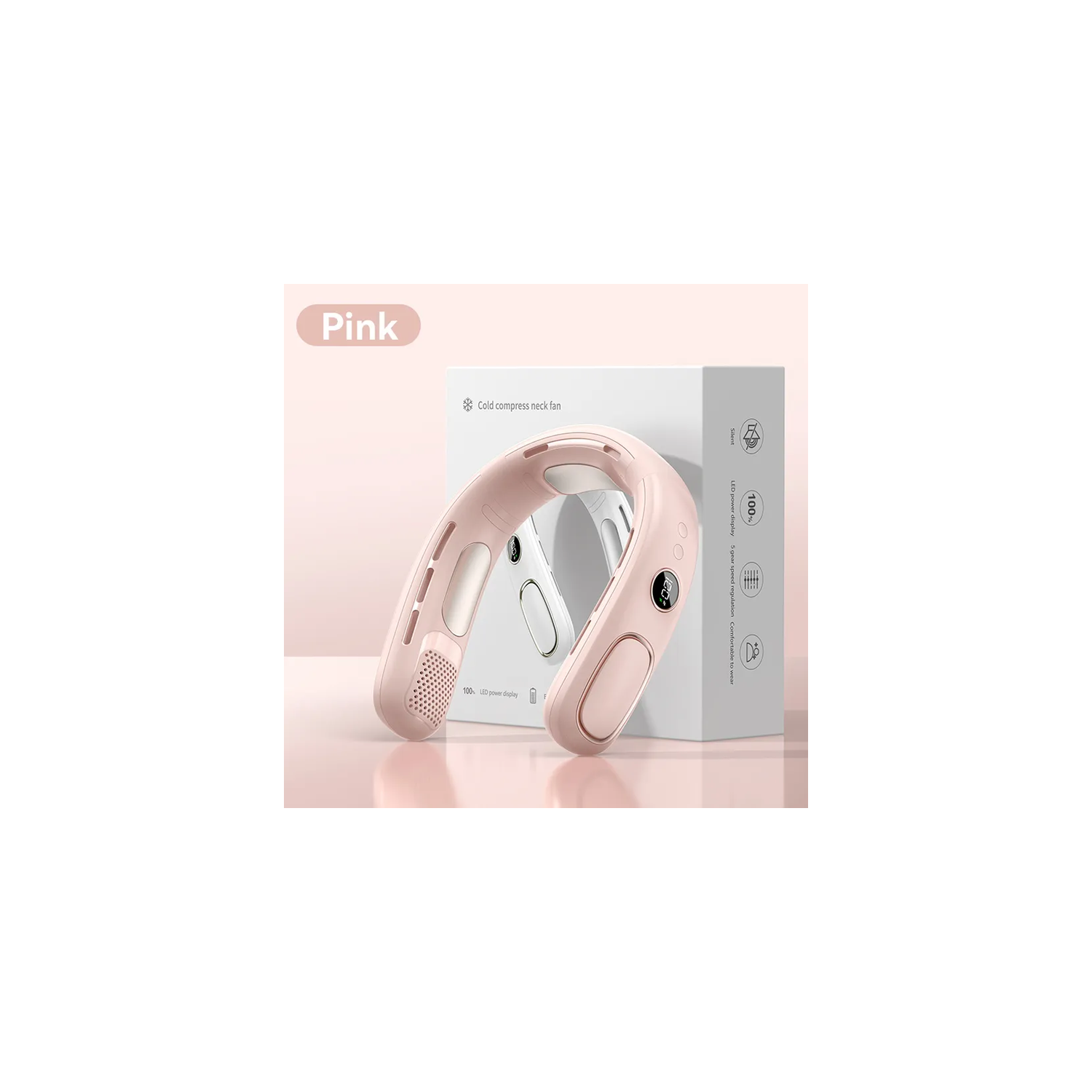 Réfrigération semi-conducteur Ventilateur de cou Chargement USB Compresseur de glace portatif d'extérieur Lazy - Ventilateur de cou portatif à cinq