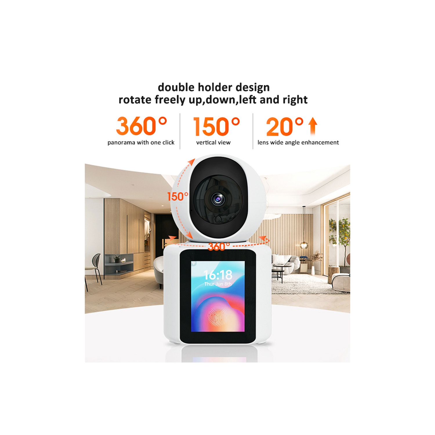 Smart monitoring supports two-way video calls, 1080P screen family baby monitoring voice call equipment, two-way wirelessVisual screen voice wake-up