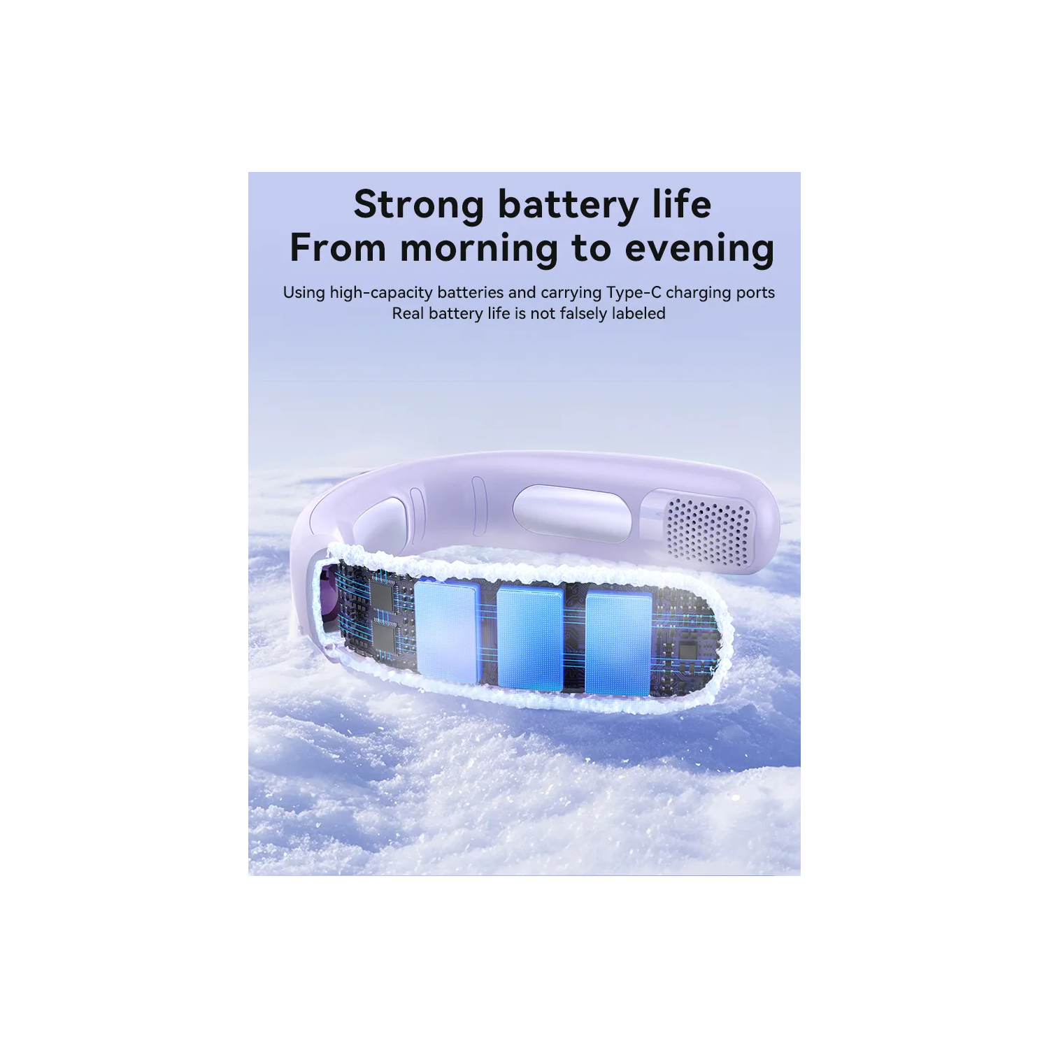 Semiconductor Refrigeration Neck Fan USB Charging Leafless Ice Compress Lazy Outdoor Portable Neck Fan - 4000mAh Portable Neck Fan Five Speed ​​Modes