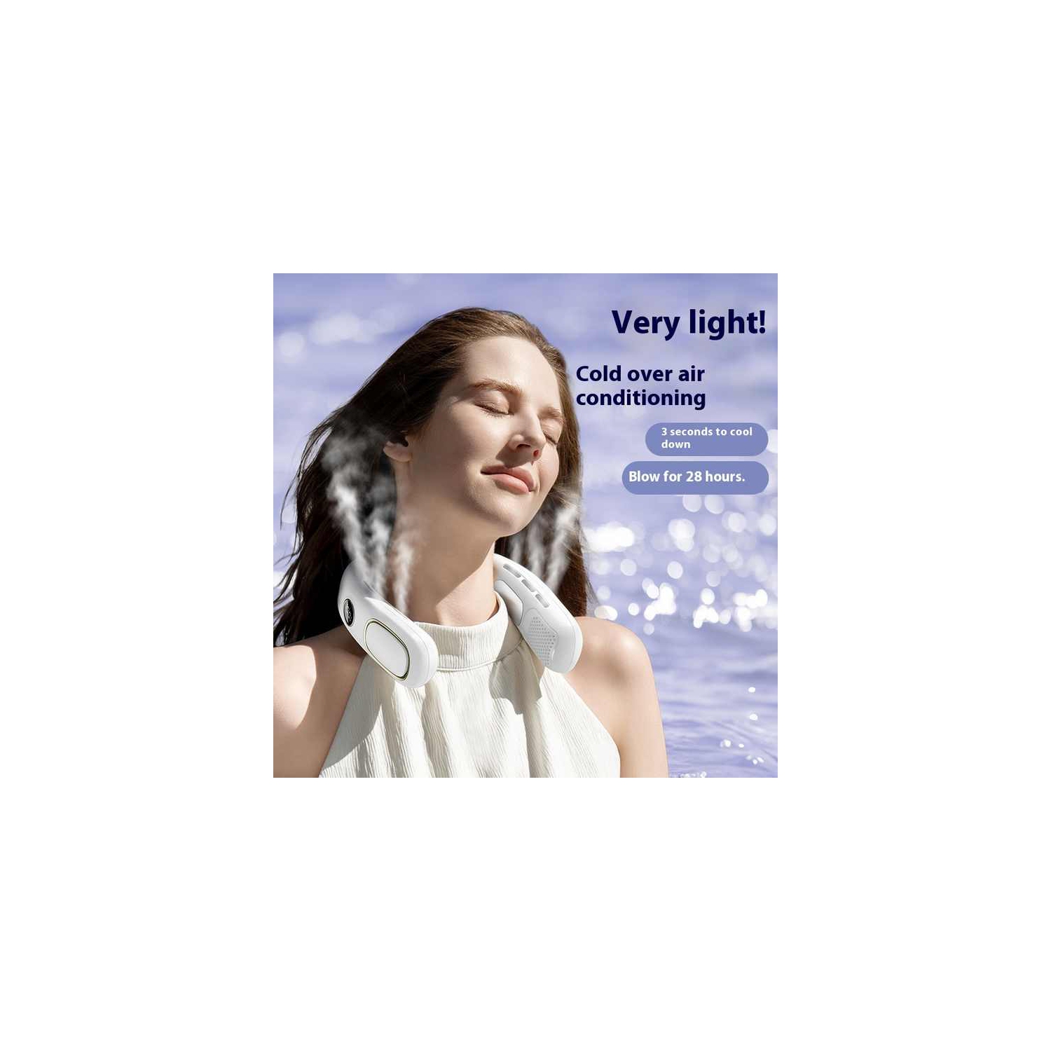 Semiconductor Refrigeration Neck Fan USB Charging Leafless Ice Compress Lazy Outdoor Portable Neck Fan - 4000mAh Portable Neck Fan Five Speed ​​Modes