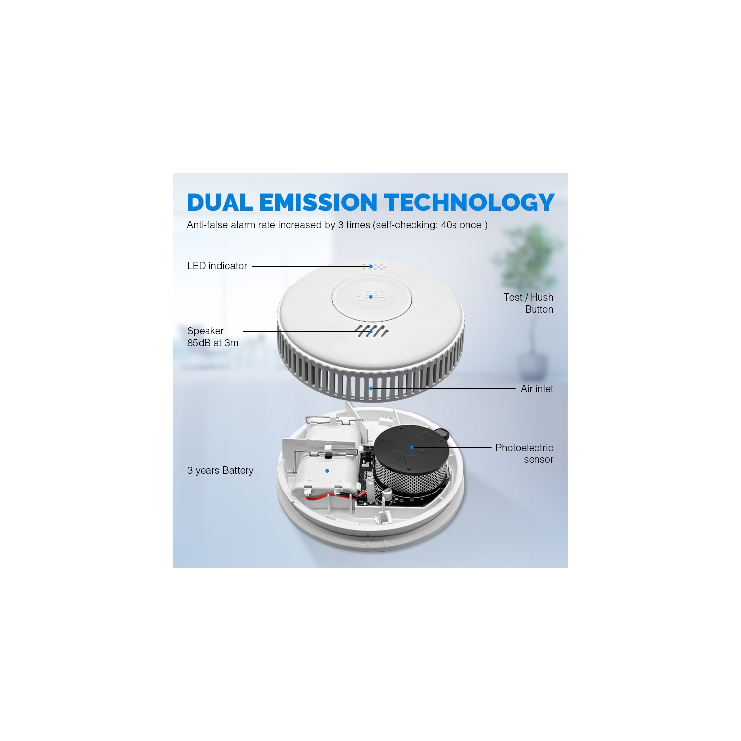 Vertical smoke alarm, fire smoke detection, home induction drip alarm, safety smoke detector