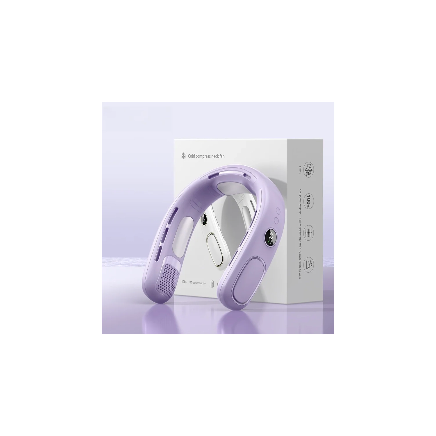 Semiconductor Refrigeration Neck Fan USB Charging Leafless Ice Compress Lazy Outdoor Portable Neck Fan - 4000mAh Portable Neck Fan Five Speed ​​Modes