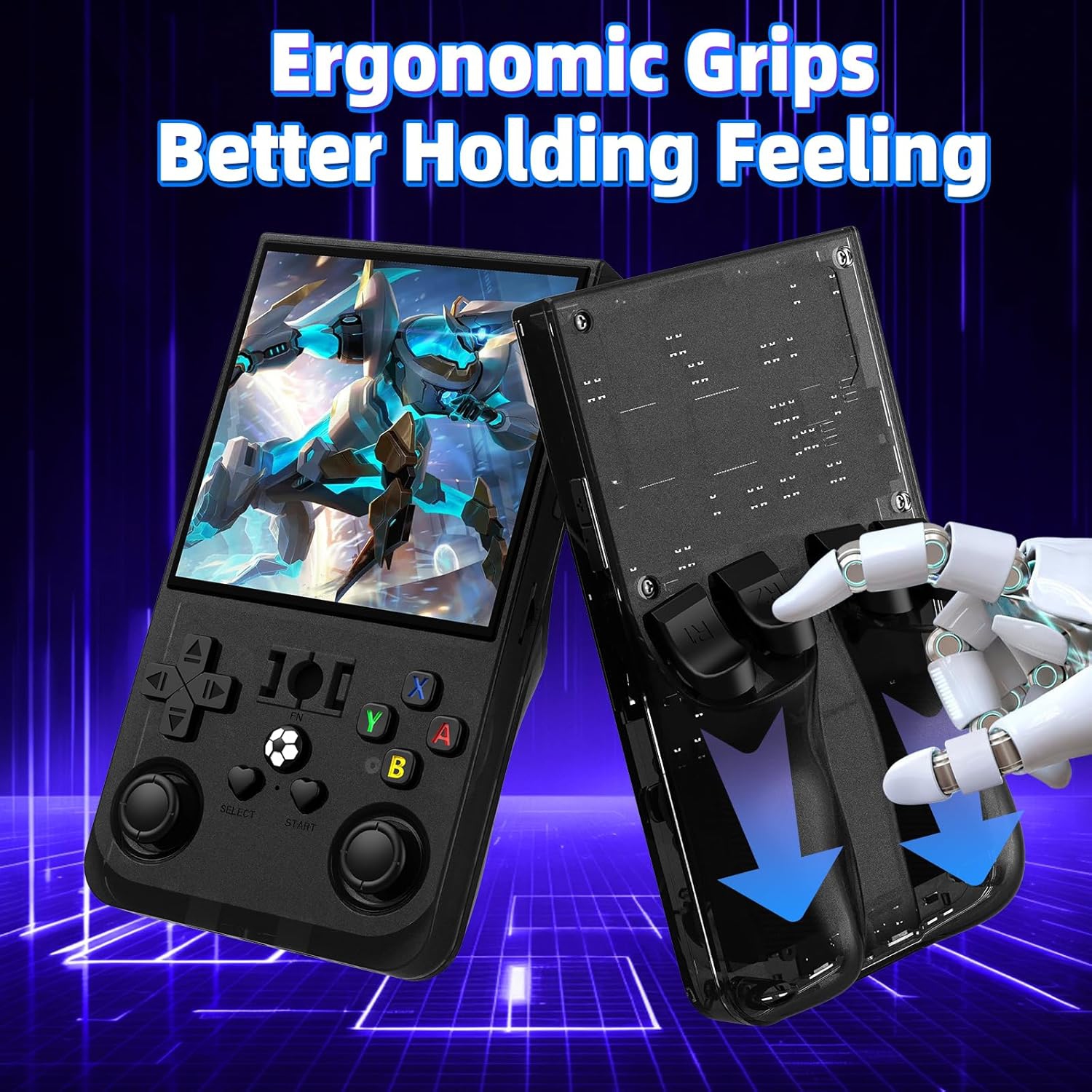 R36 Max Retro Handheld Game Console, 128G Video Game Console, Built-in 30000+ Games, 4000 mAh Rechargeable, Supports 30+ Emulators, Linux System, 4.0