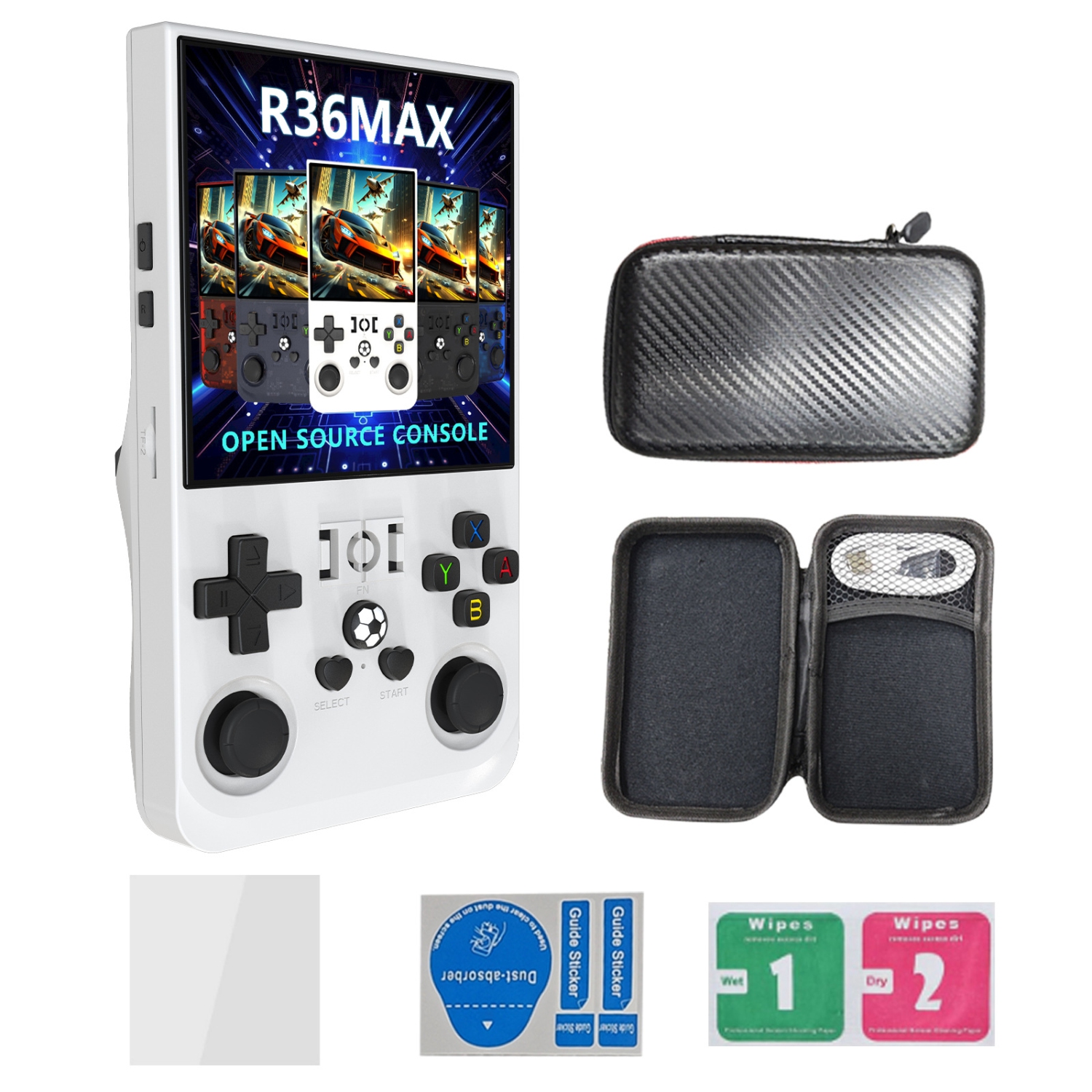 R36 Max Retro Handheld Game Console, 128G Video Game Console, Built-in 30000+ Games, 4000 mAh Rechargeable, Supports 30+ Emulators, Linux System, 4.0