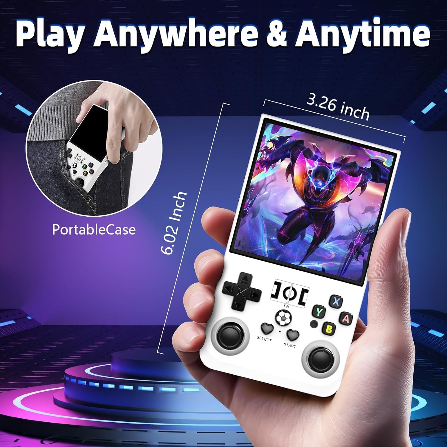 R36 Max Retro Handheld Game Console, 128G Video Game Console, Built-in 30000+ Games, 4000 mAh Rechargeable, Supports 30+ Emulators, Linux System, 4.0