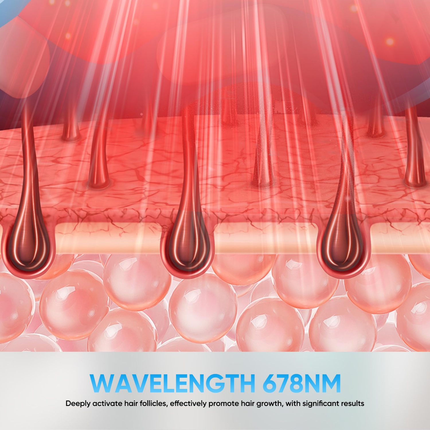 Hair Growth Device, 678nm Red Light Therapy System, Suitable for Thinning Hair, Hair Loss Treatment, Scalp Health Restoration