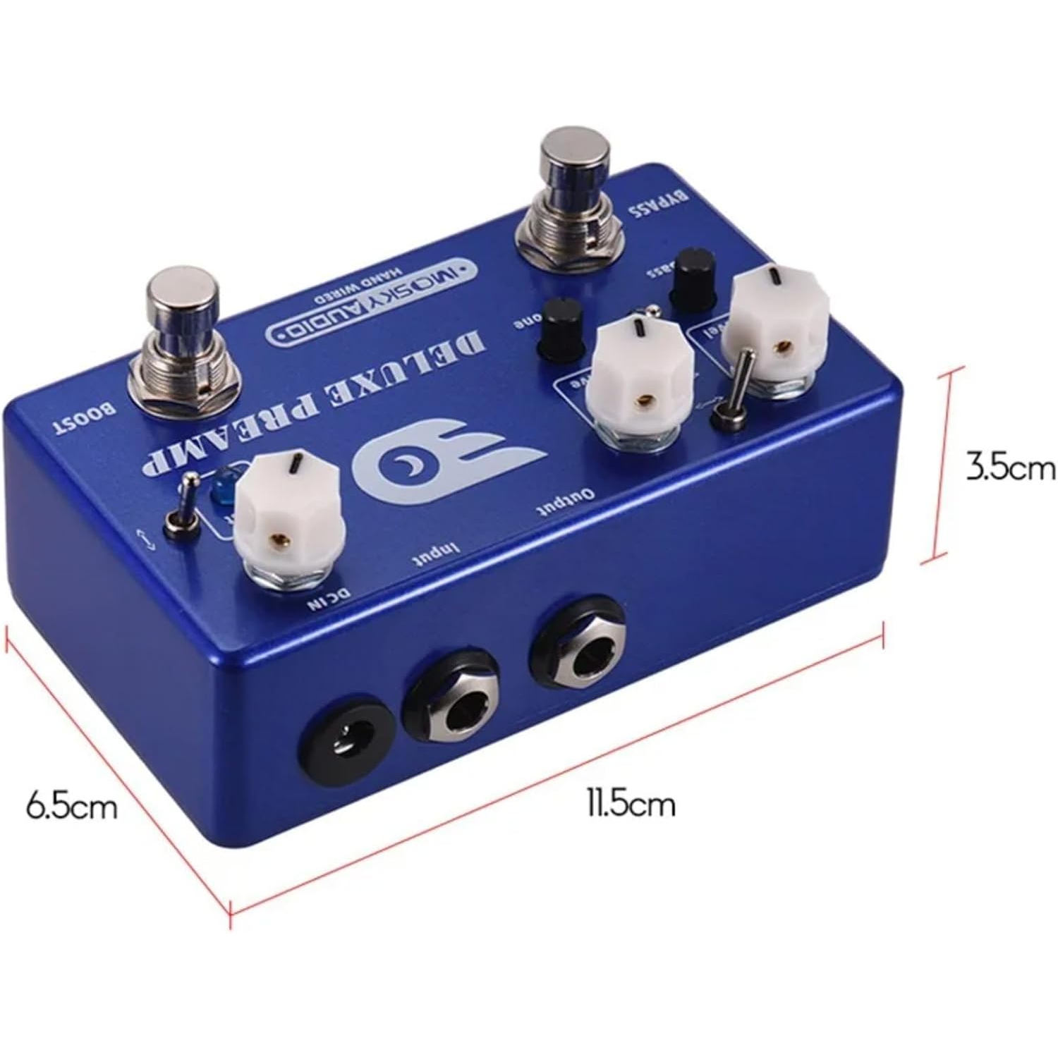 Pédale d'effets de guitare multifonction à deux canaux | Drive + Overdrive 2-en-1 | 4 modes d'overdrive | Conception True Bypass