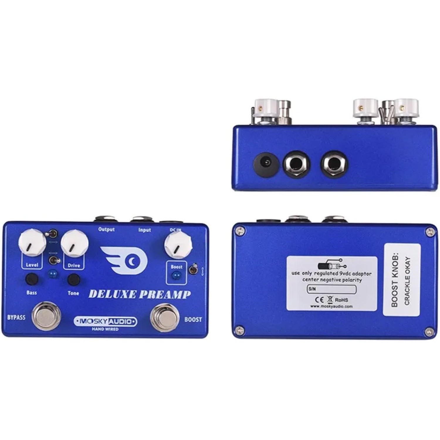 Pédale d'effets de guitare multifonction à deux canaux | Drive + Overdrive 2-en-1 | 4 modes d'overdrive | Conception True Bypass