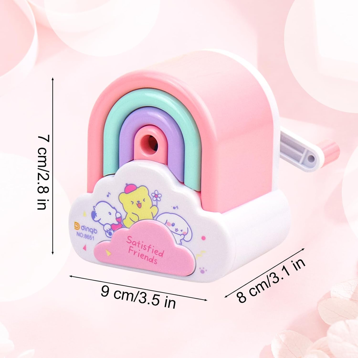Cute Kawaii Pencil Sharpener, Cartoon Small Manual Pencil Sharpener, Fun Rainbow Manual Pencil Sharpener, Suitable for Home School Office