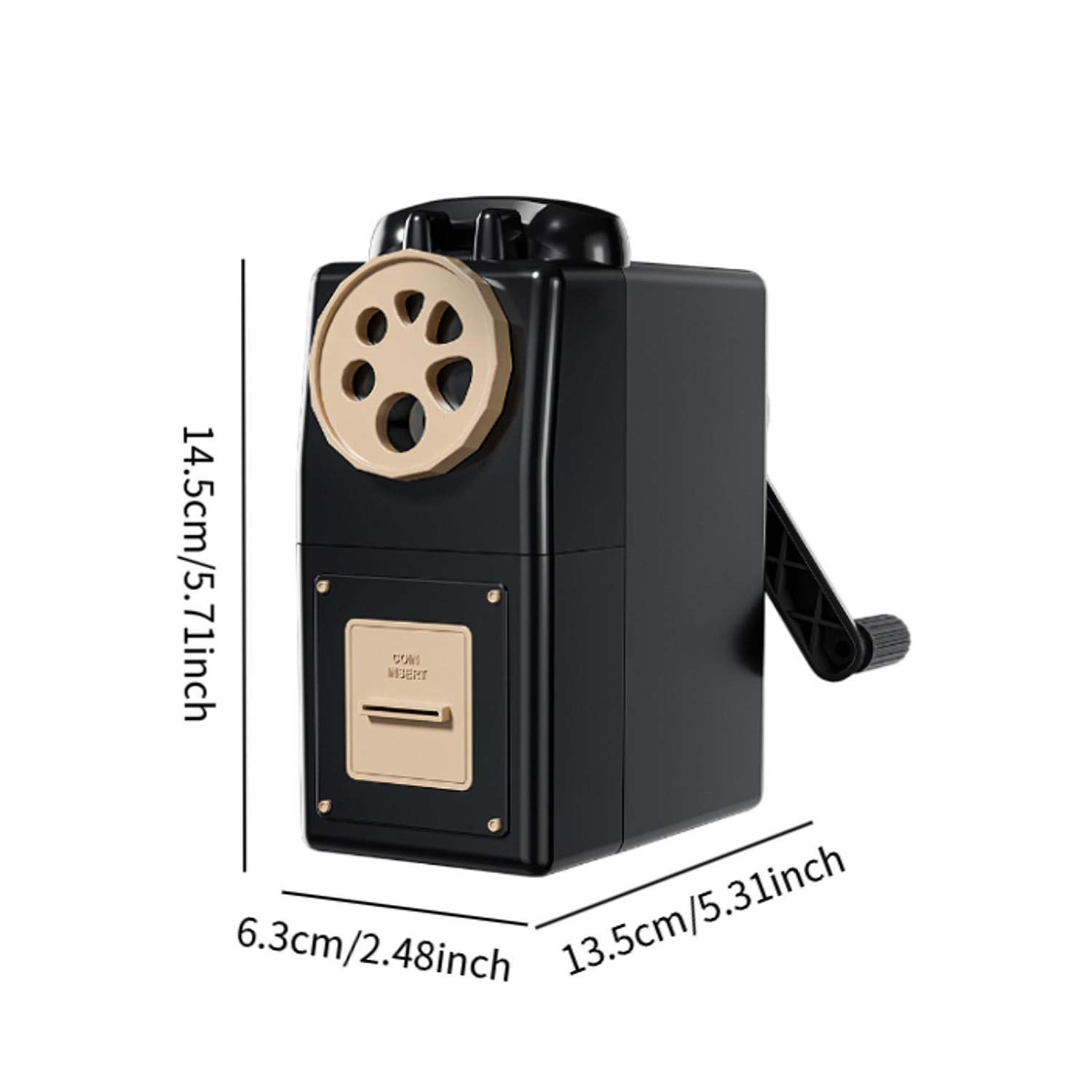 Large-caliber multi-hole hand-cranked pencil sharpener, triangular hole rod, thick pen pencil sharpener, primary school student pencil sharpener -