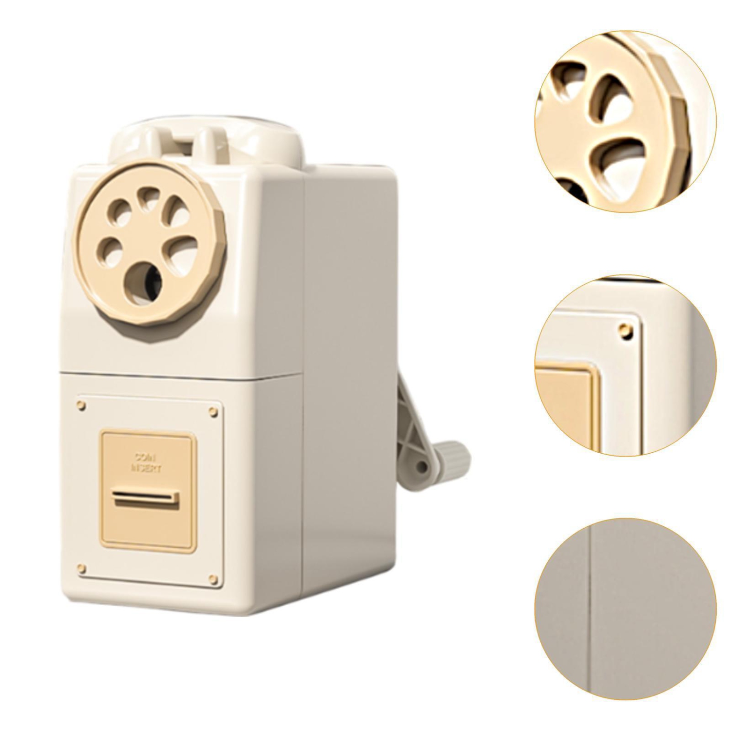 Taille-crayon de grand calibre à trous multiples à manivelle, tige à trous triangulaires, taille-crayon épais, taille-crayon pour élèves de l'école