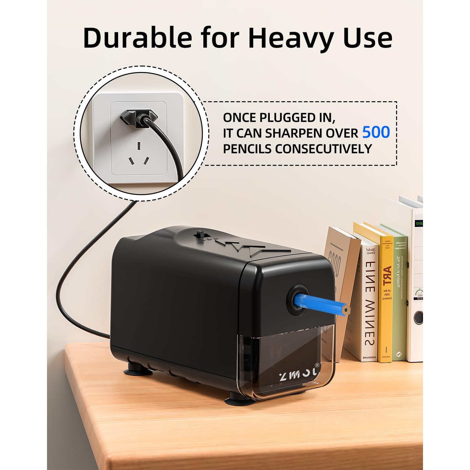 Electric Pencil Sharpener, Heavy Duty Classroom Sharpener for Colored Pencils, Auto Stop/3 Modes Optional/Super Sharp and Fast