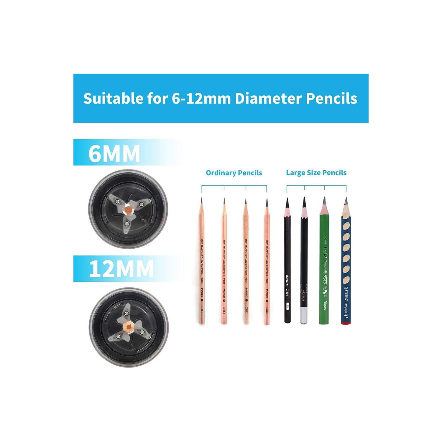 Taille-crayon électrique, rechargeable, robuste, taille-crayon réglable, taille-crayon automatique, adapté aux enseignants, écoles