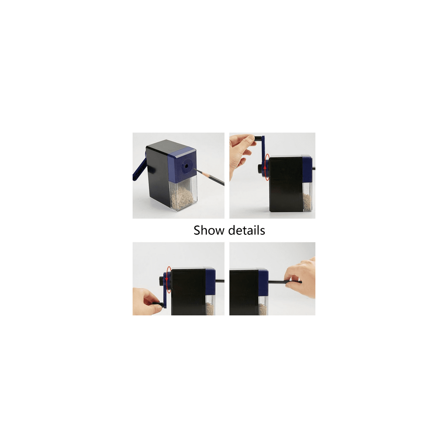 Manual pencil sharpener for art students, 5-speed hand-cranked pencil sharpener for sketching - yellow