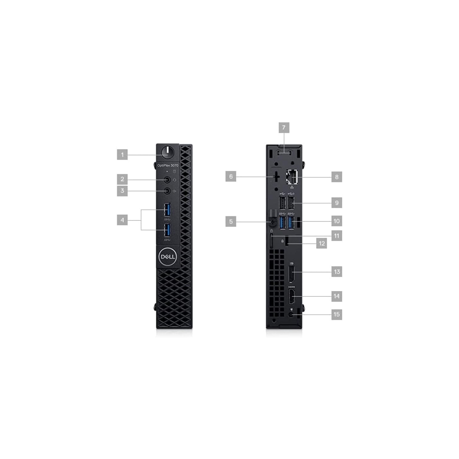 Refurbished - Dell OptiPlex 3070 MFF Micro Desktop PC | i3-9100 3.1 GHz | 8GB RAM | 256GB SSD | WiFi | Windows 11 Pro