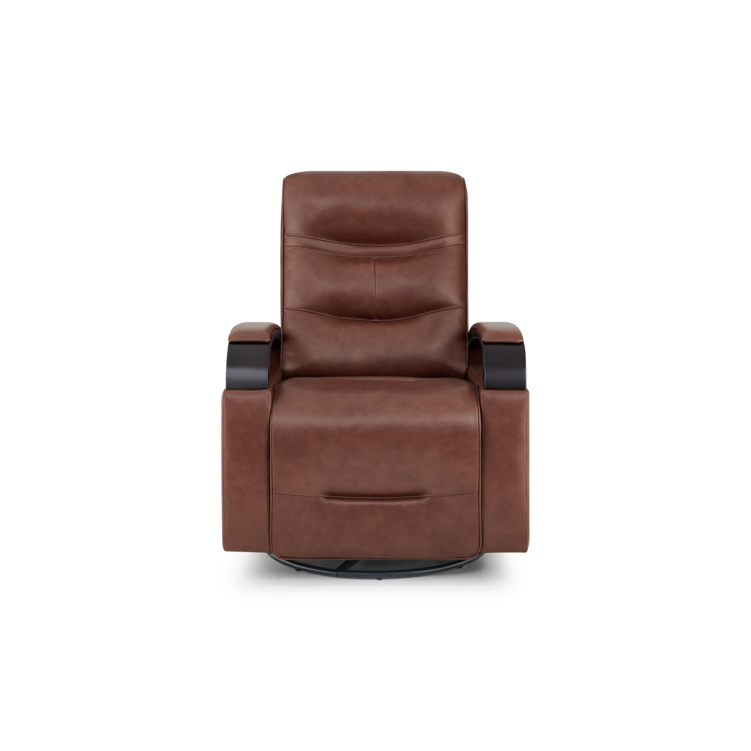 Valencia – Fauteuil coulissant inclinable électrique pivotant en cuir de surface Laisha, brun foncé