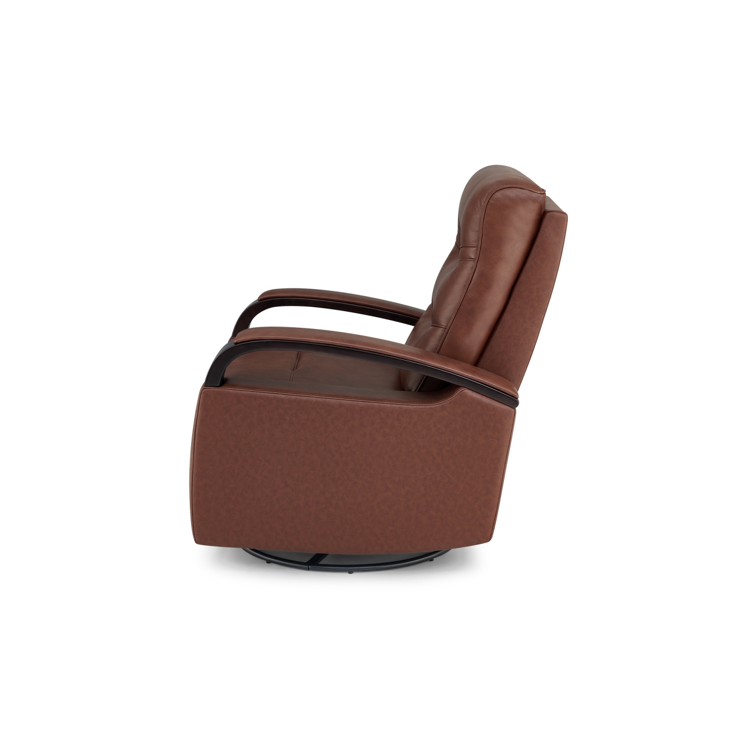 Valencia – Fauteuil coulissant inclinable électrique pivotant en cuir de surface Laisha, brun foncé