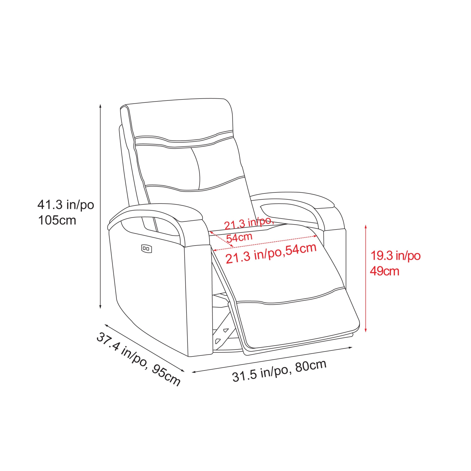 Valencia – Fauteuil coulissant inclinable électrique pivotant en cuir de surface Laisha, brun foncé