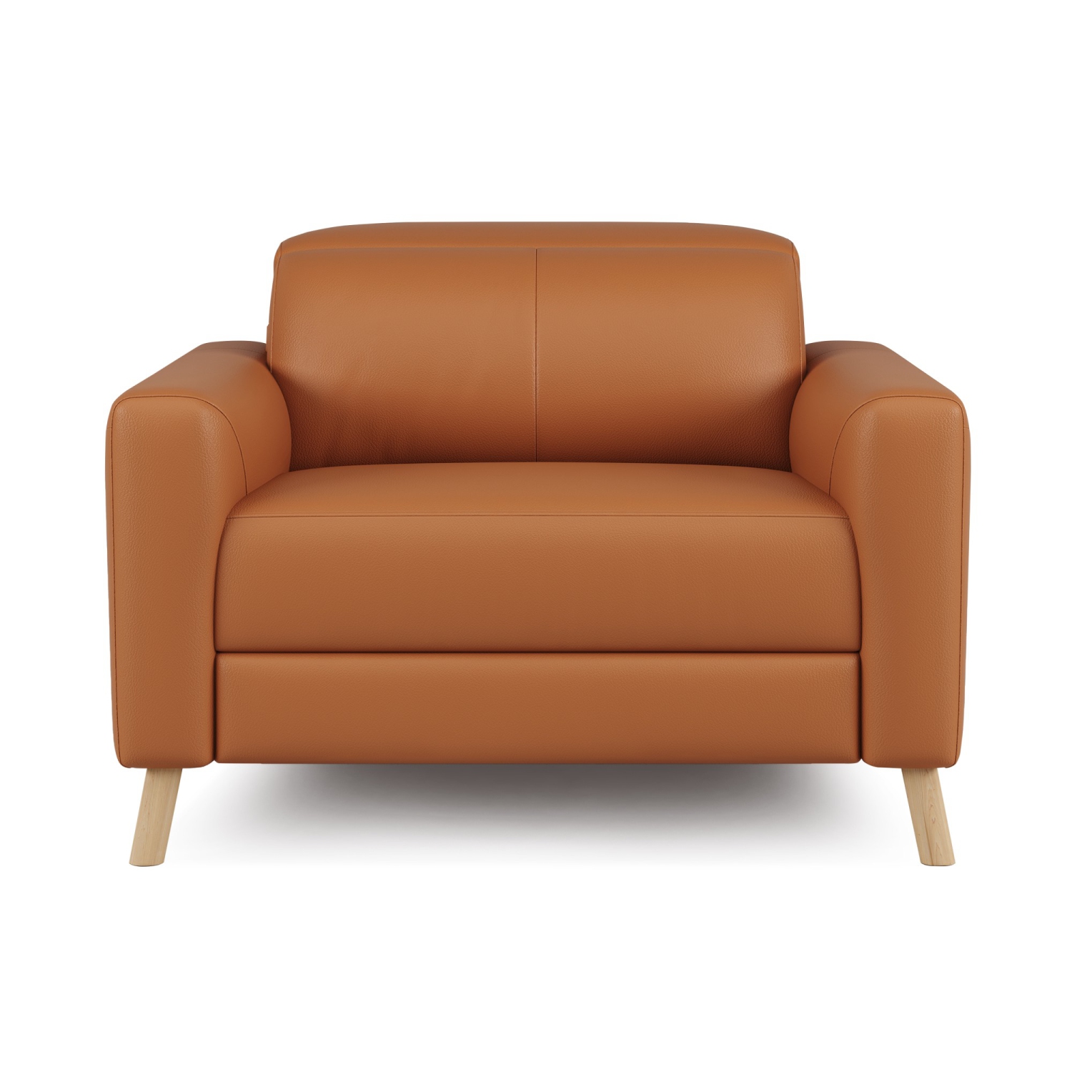 Valencia – Fauteuil d'appoint en cuir pleine fleur Elodie, cognac