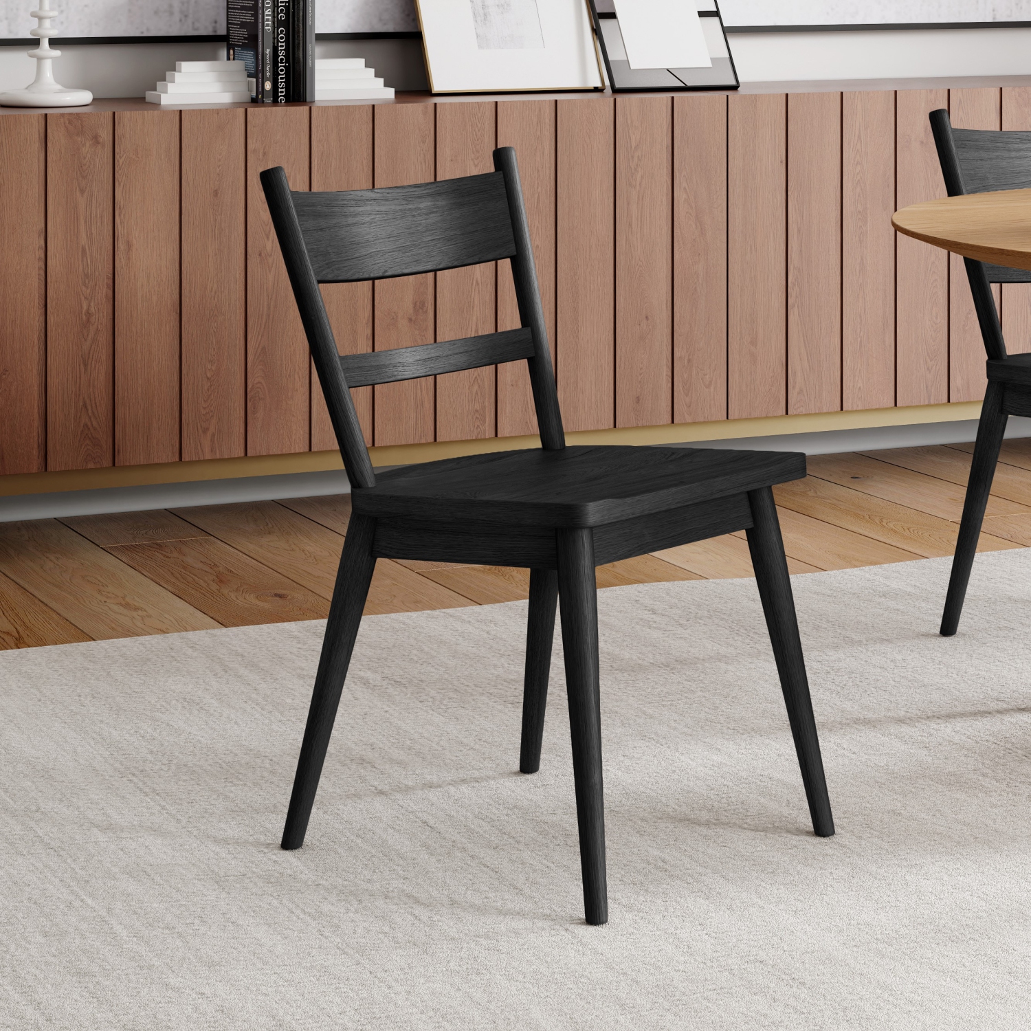 Valencia Rocco Wood Dining Chair, Black