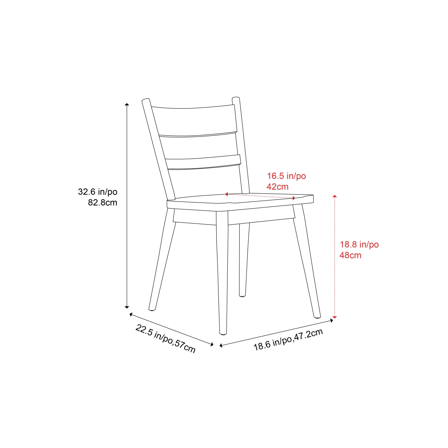 Valencia Rocco Wood Dining Chair, Black