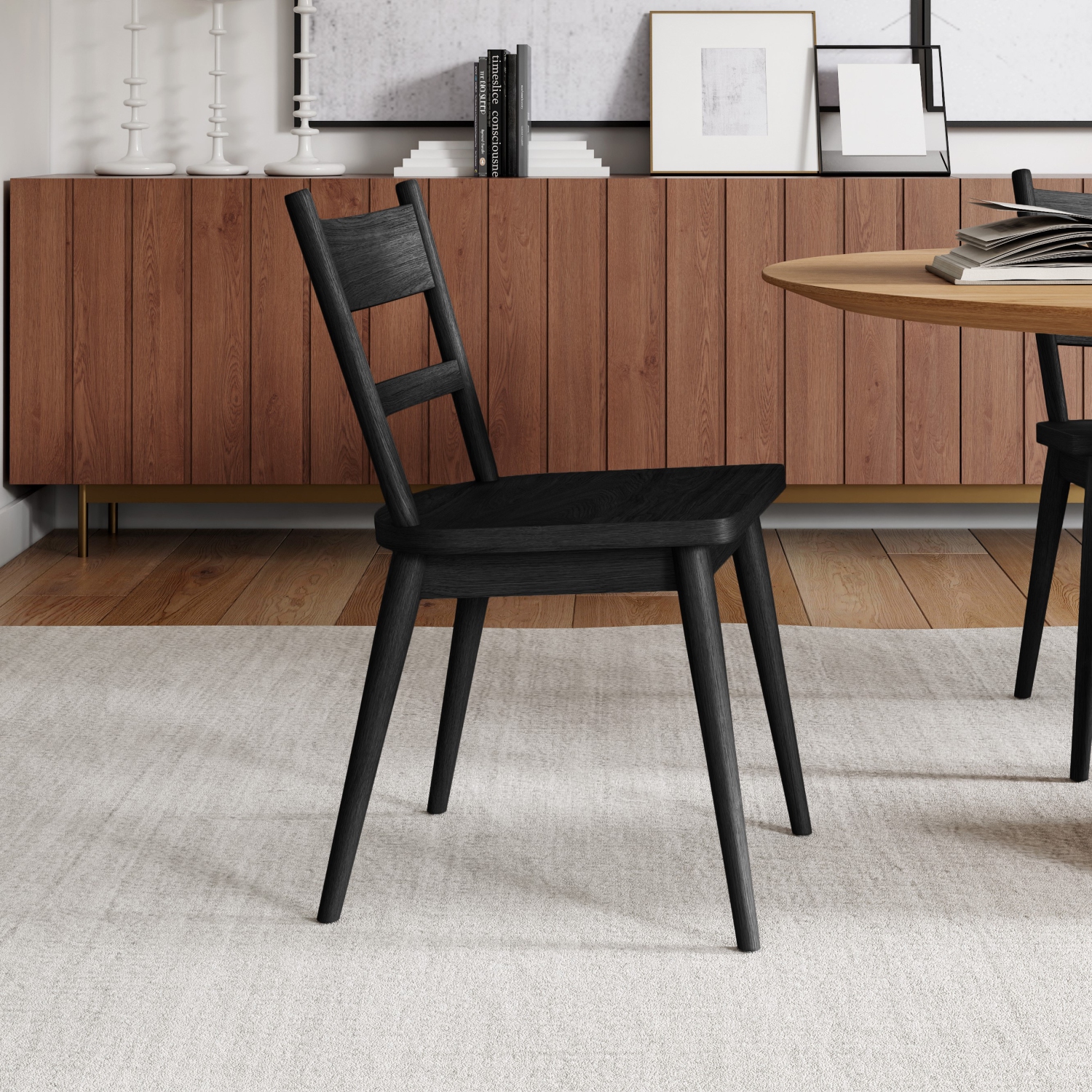 Valencia Rocco Wood Dining Chair, Black