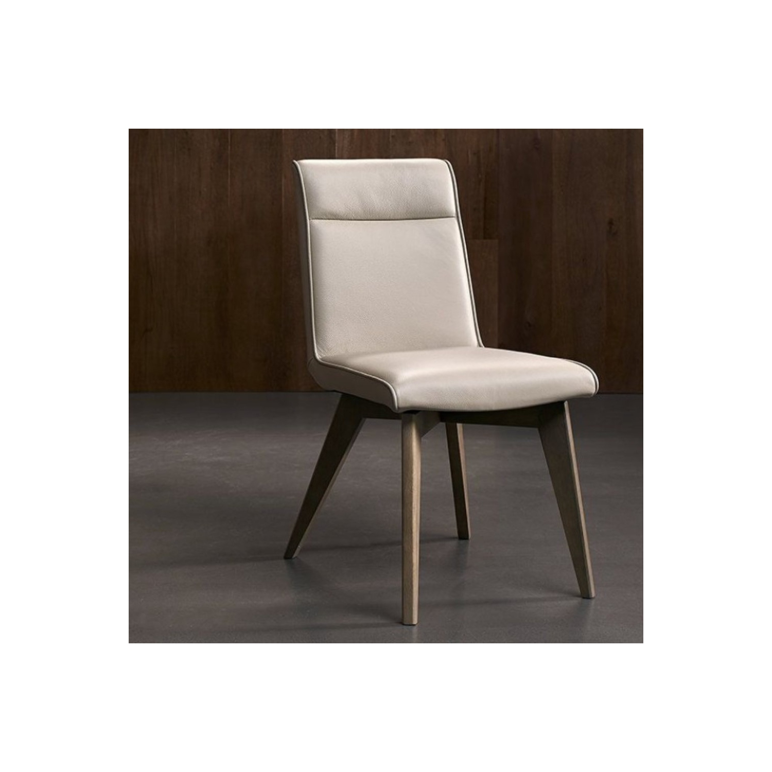 Valencia – Chaise de salle à manger en cuir Aileen, beige