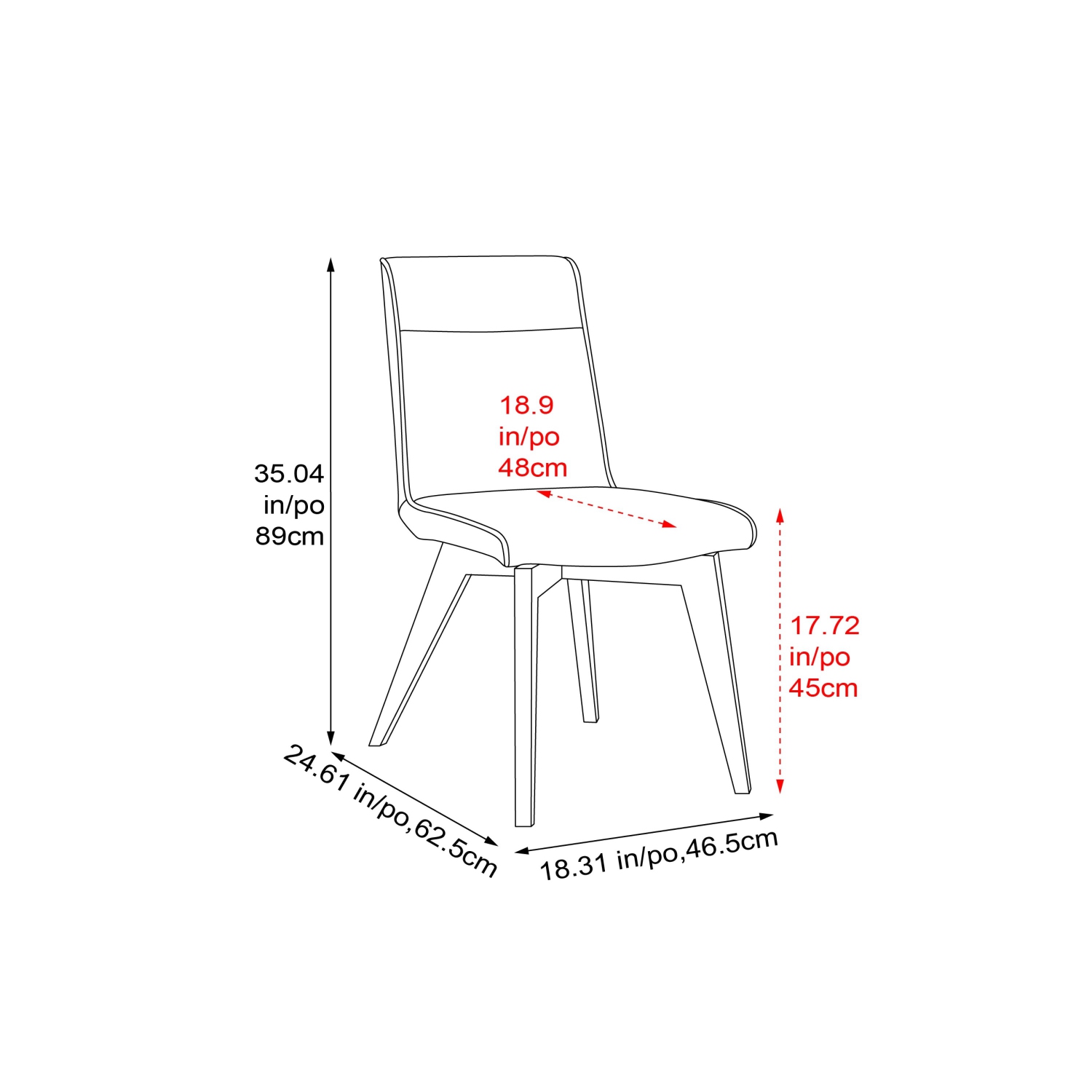 Valencia – Chaise de salle à manger en cuir Aileen, beige