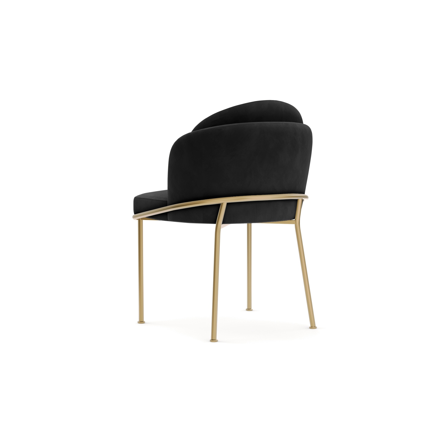 Valencia – Chaise de salle à manger en velours Alexander, noir