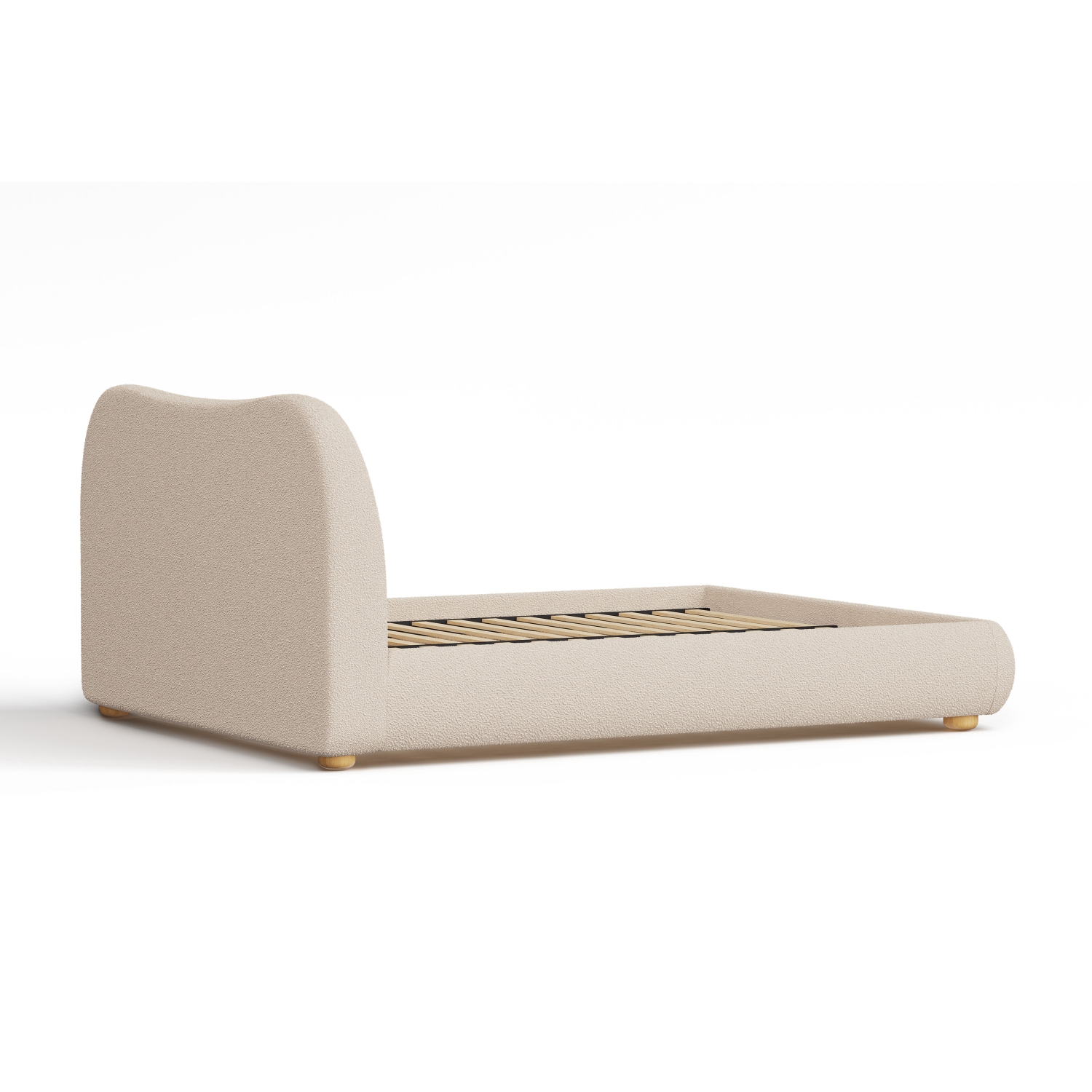 Valencia – Cadre de très grand lit recouvert de tissu Etta, beige