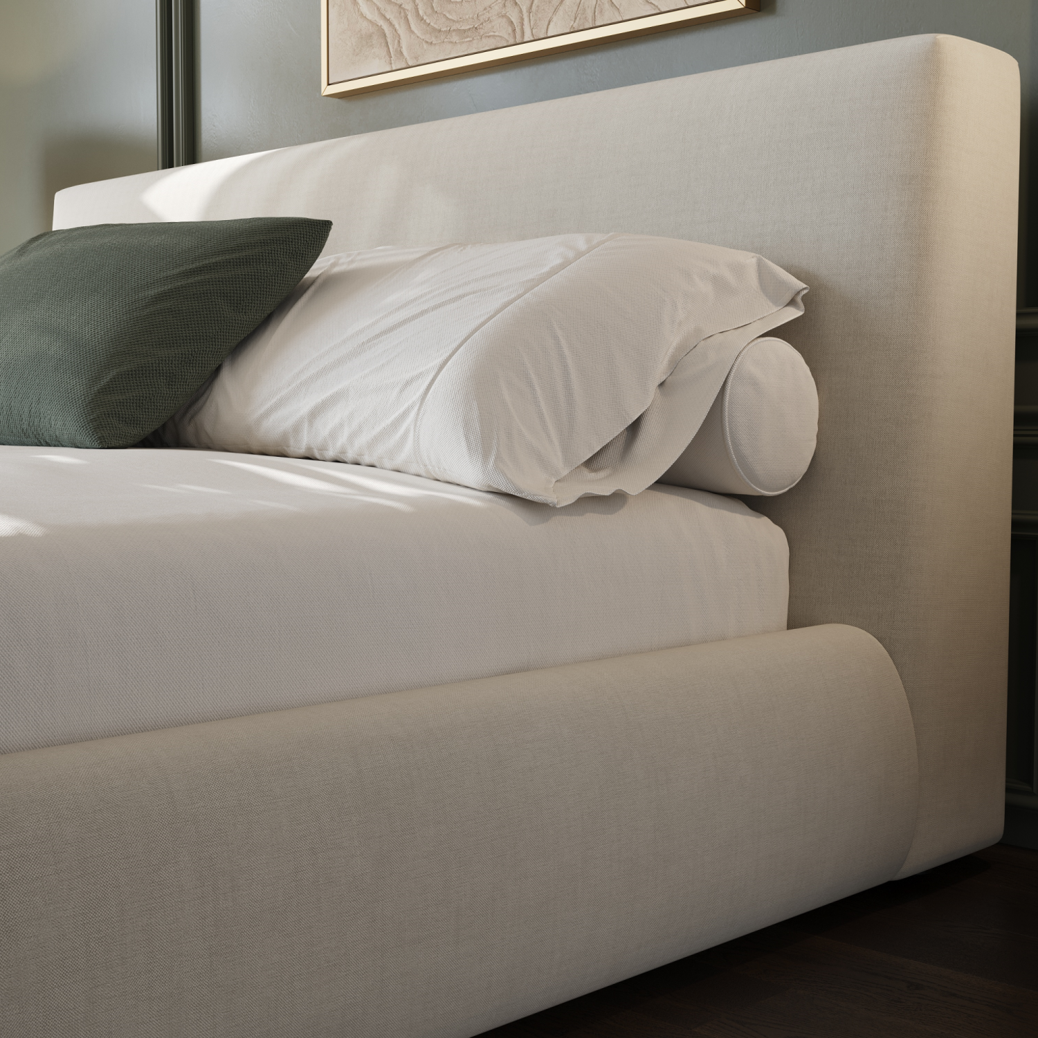 Valencia Aubrey King Size Bed Frame, Light Grey