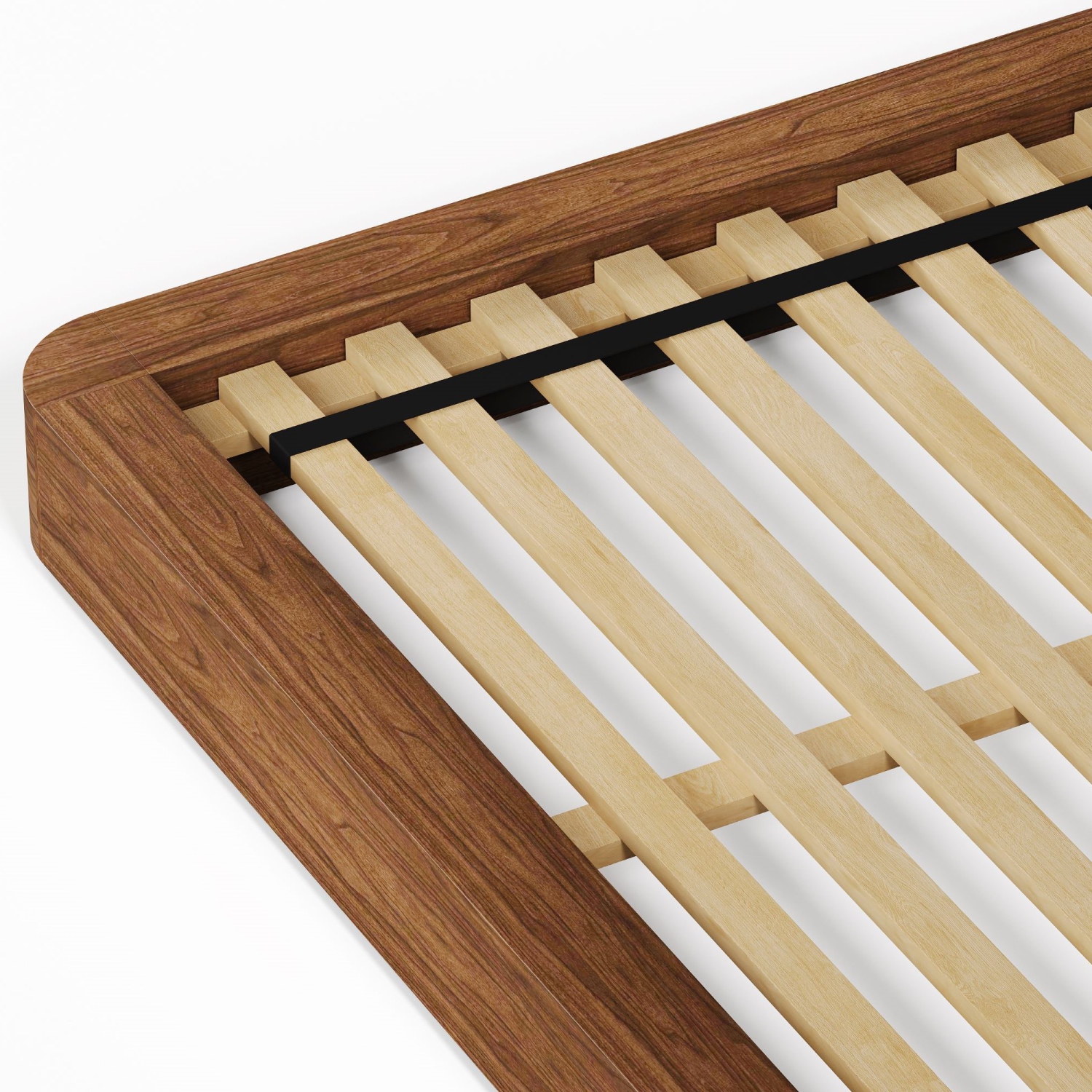 Valencia – Cadre de grand lit Gianna, bois de noyer naturel