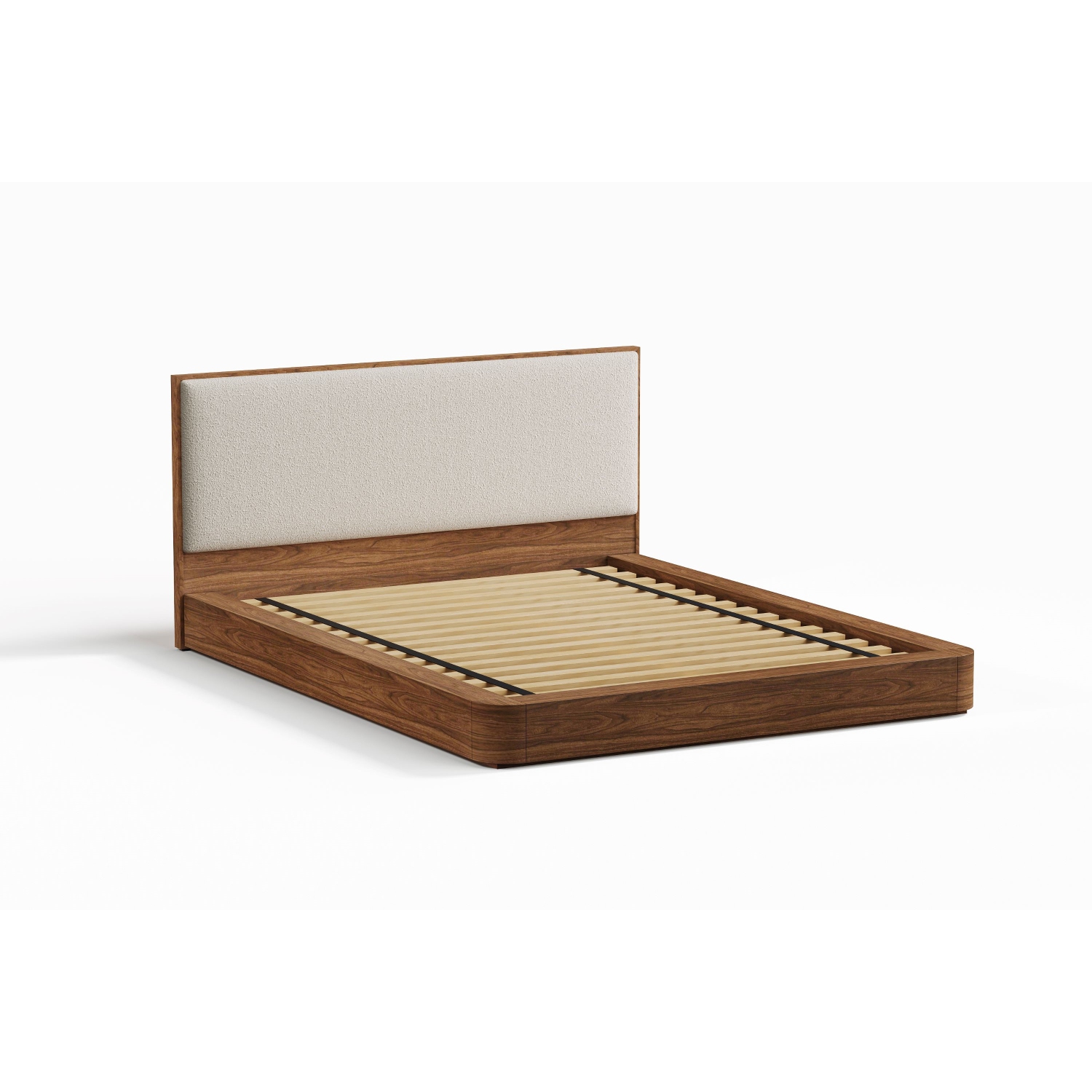 Valencia – Cadre de grand lit Gianna, bois de noyer naturel