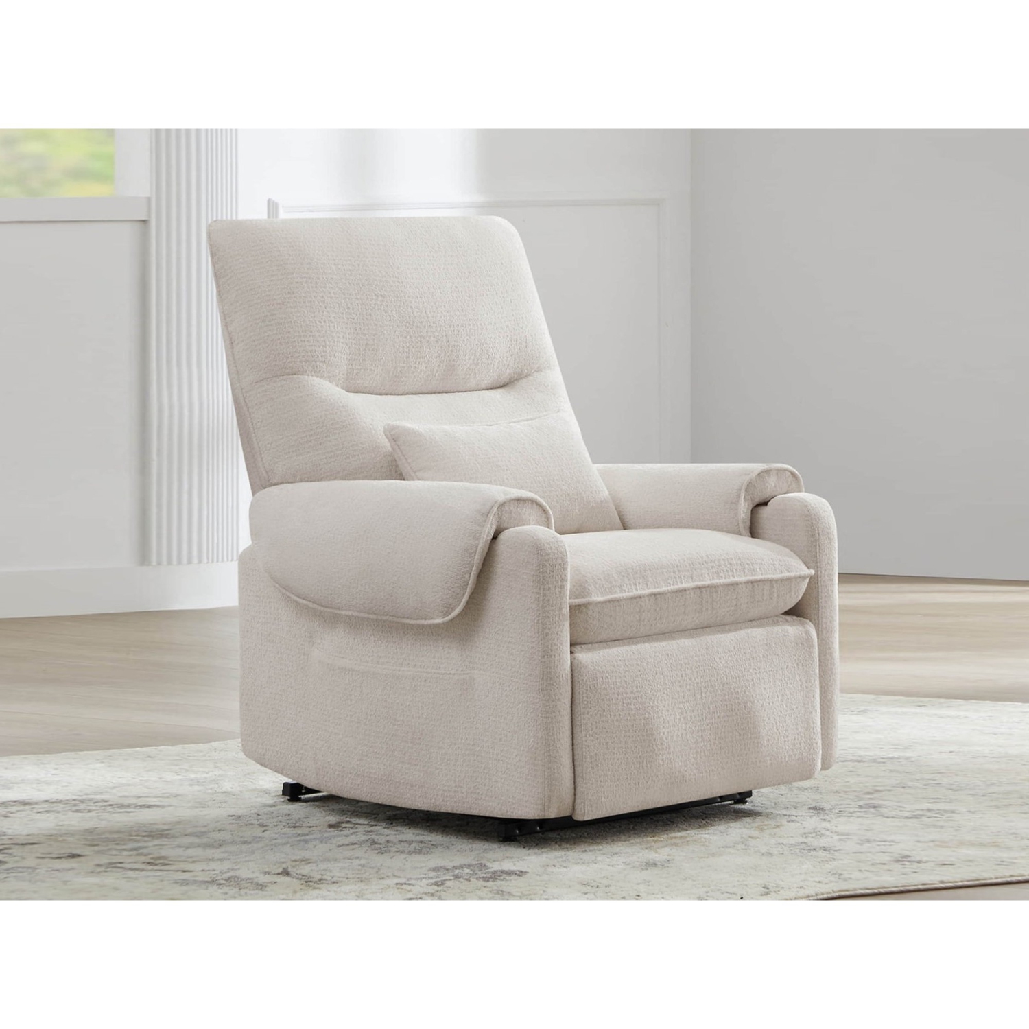 Valencia – Fauteuil inclinable électrique en tissu Performance Xander, beige