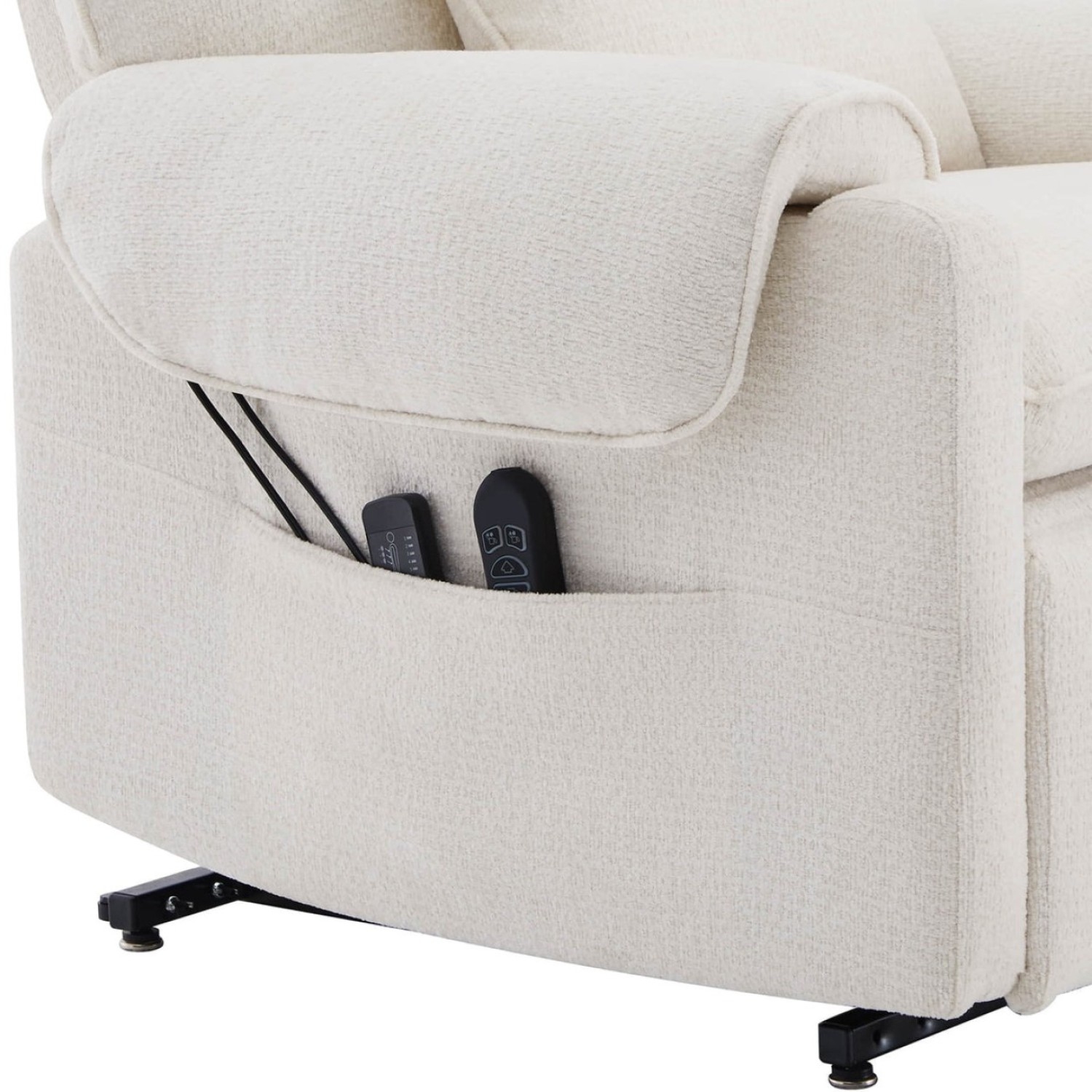 Valencia – Fauteuil inclinable électrique en tissu Performance Xander, beige