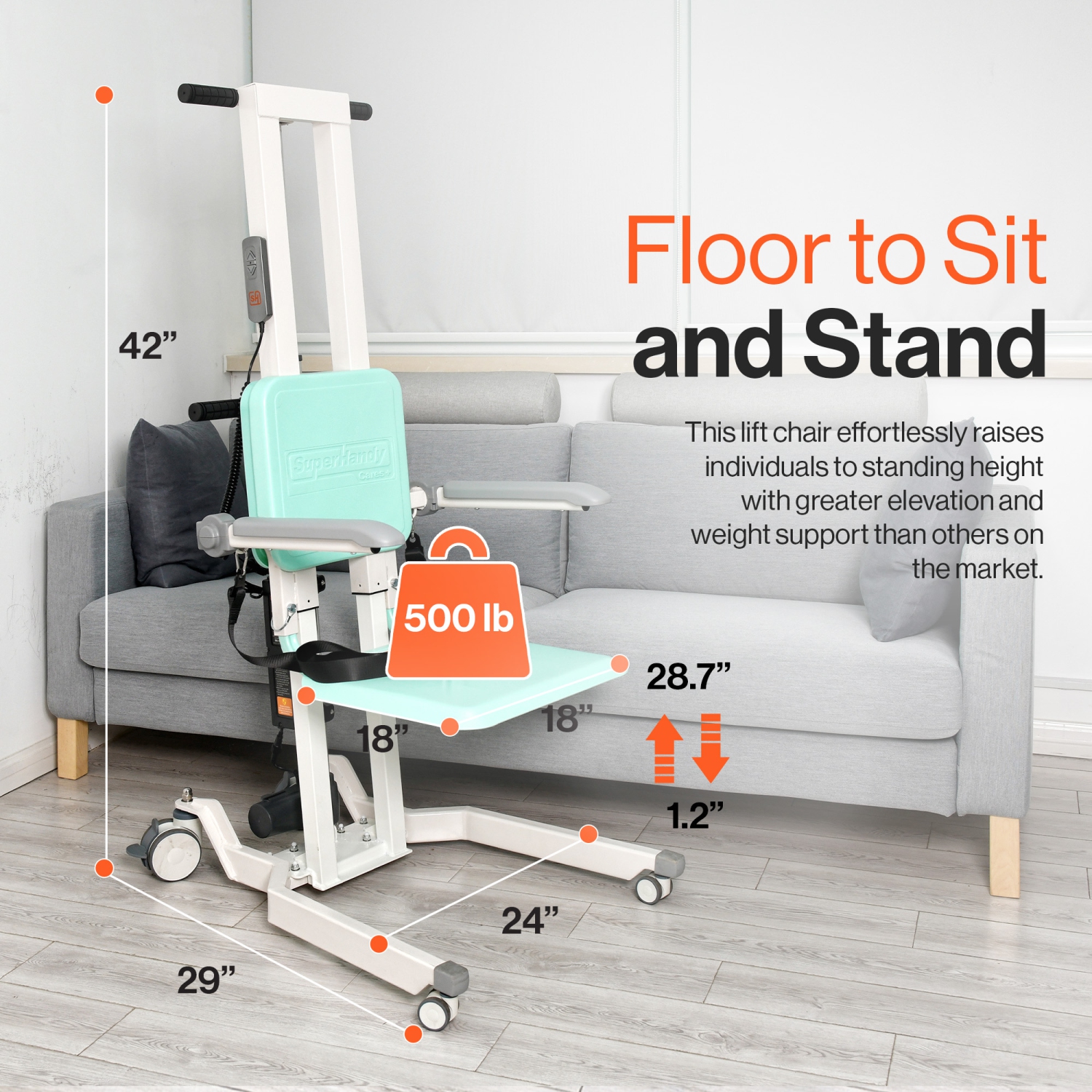 SuperHandy GoRise Electric Floor to Stand Lift