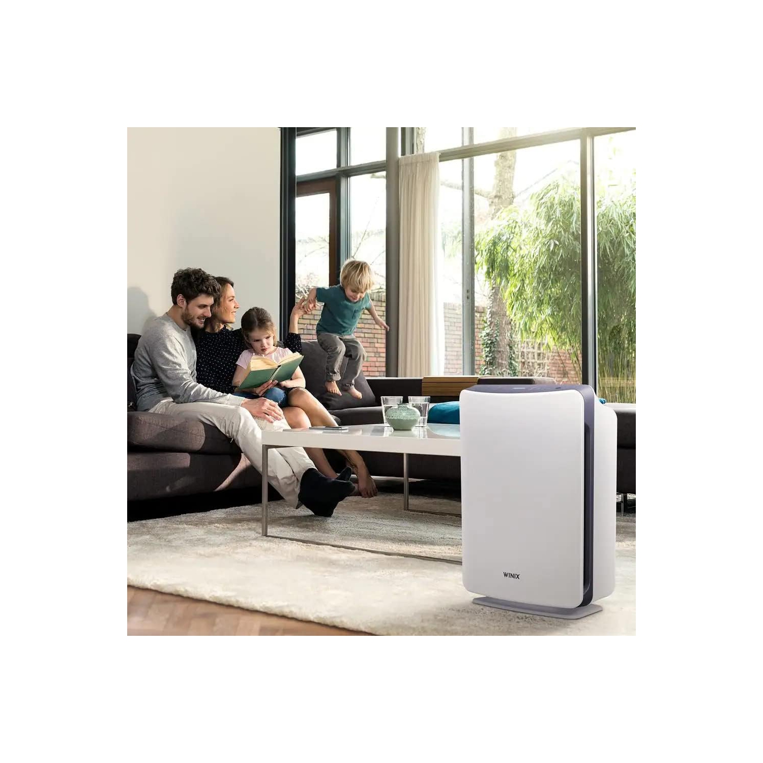Purificateur d'air à 3 étapes True HEPA D480 de WINIX – Pour les grandes pièces, 4 vitesses de ventilation, capteur intelligent