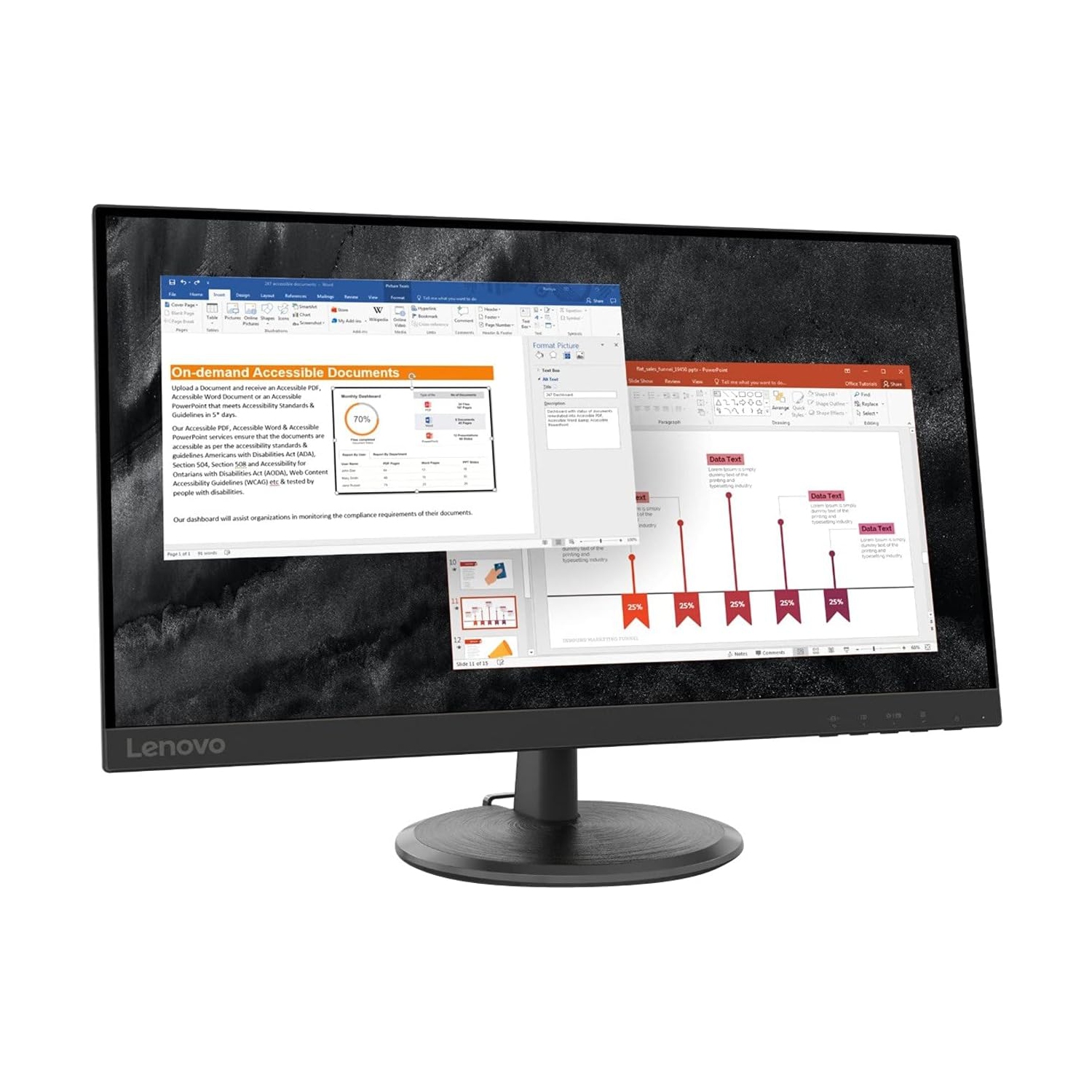 Refurbished Lenovo C27-30 27 FHD Monitor - Black (62AAKAR6US)