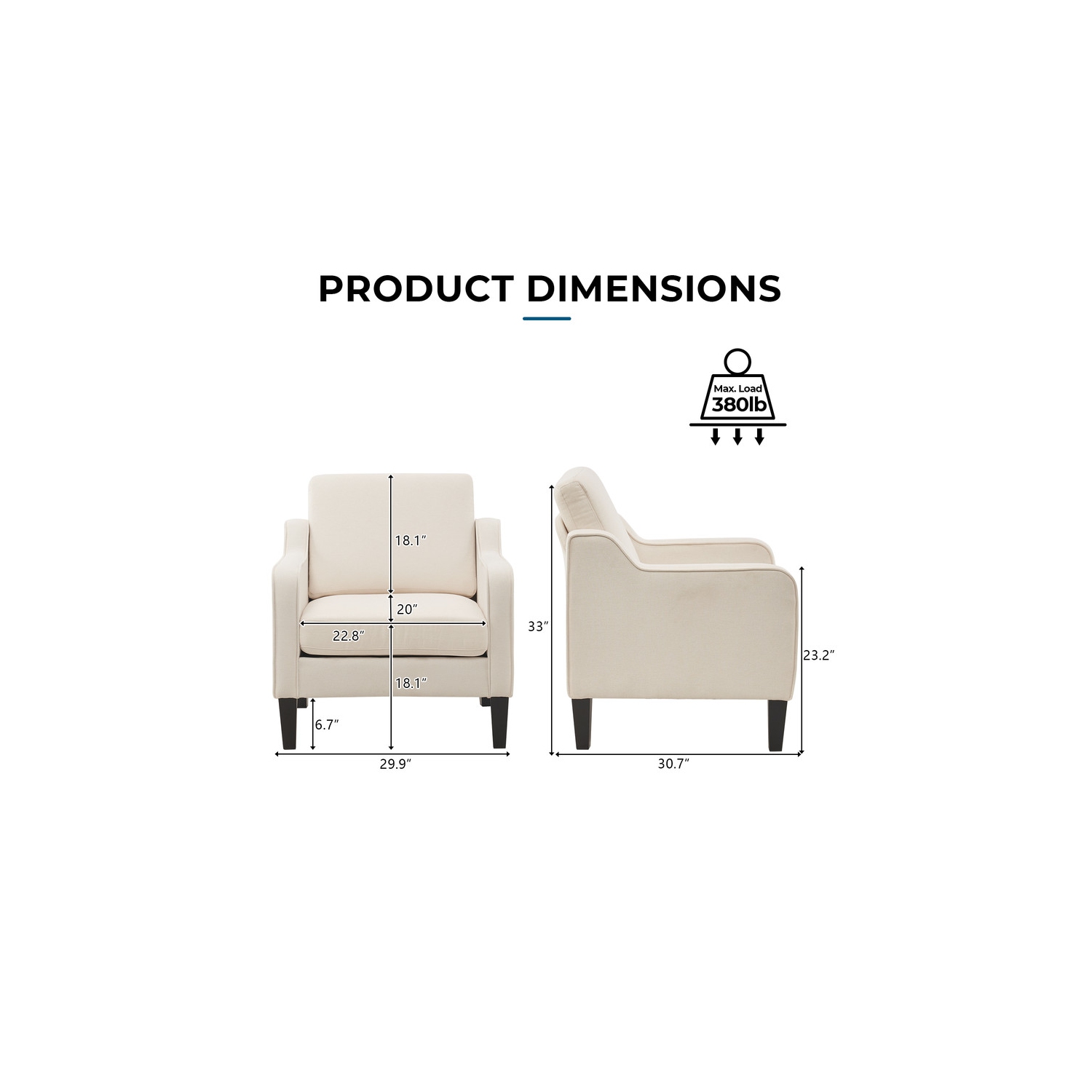 Fauteuil d'appoint contemporain en coton et lin de Karl Home pour salon beige