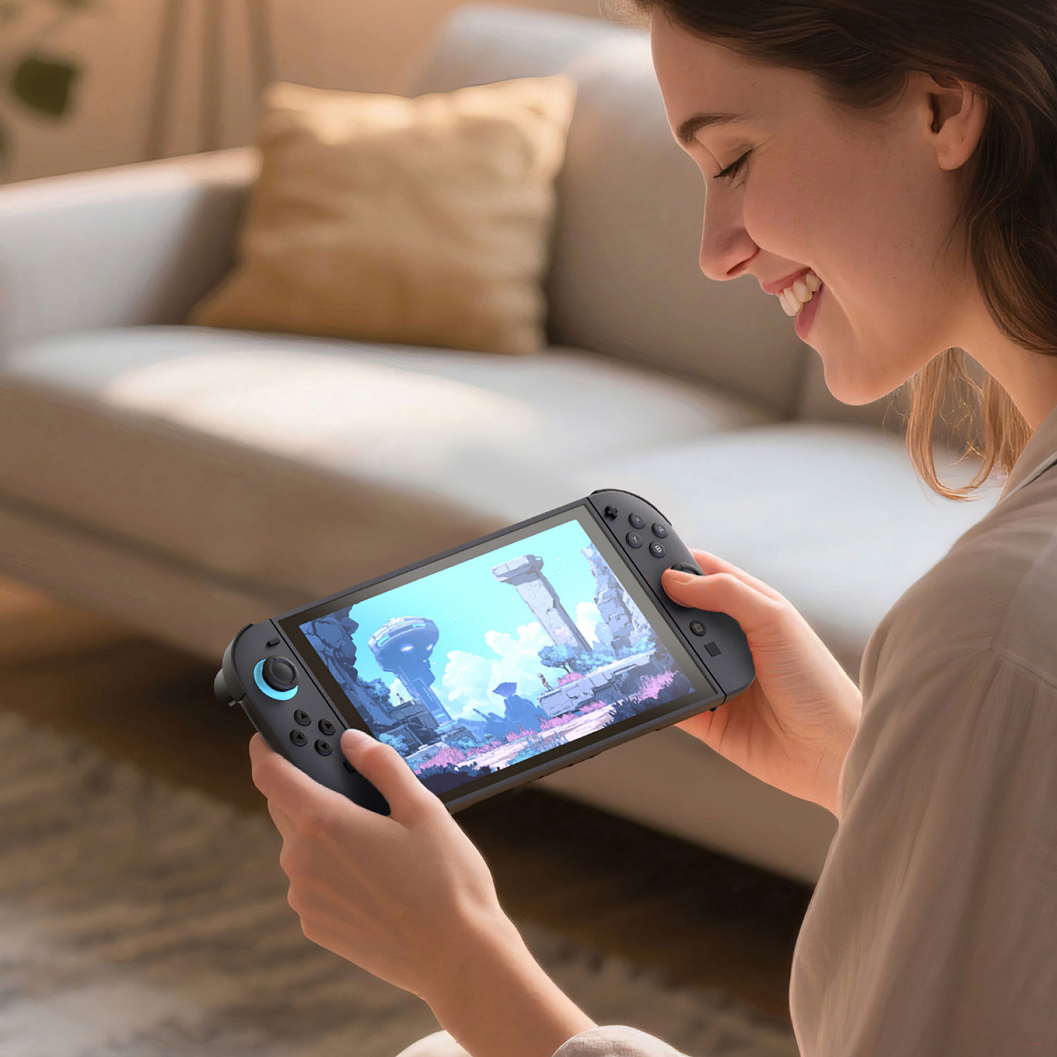 Protecteur d'écran en verre trempé avec filtre de lumière bleue de Belkin pour Switch 2