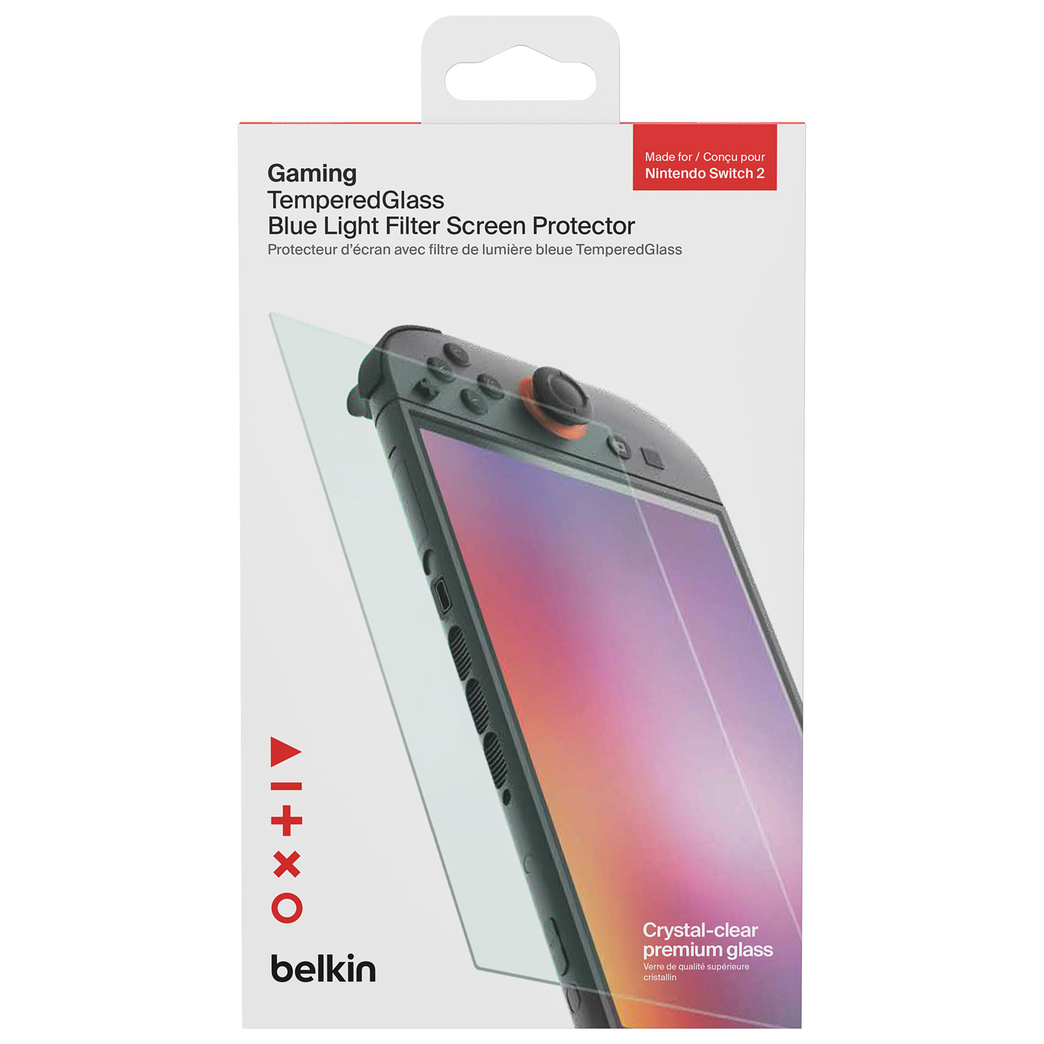 Protecteur d'écran en verre trempé avec filtre de lumière bleue de Belkin pour Switch 2