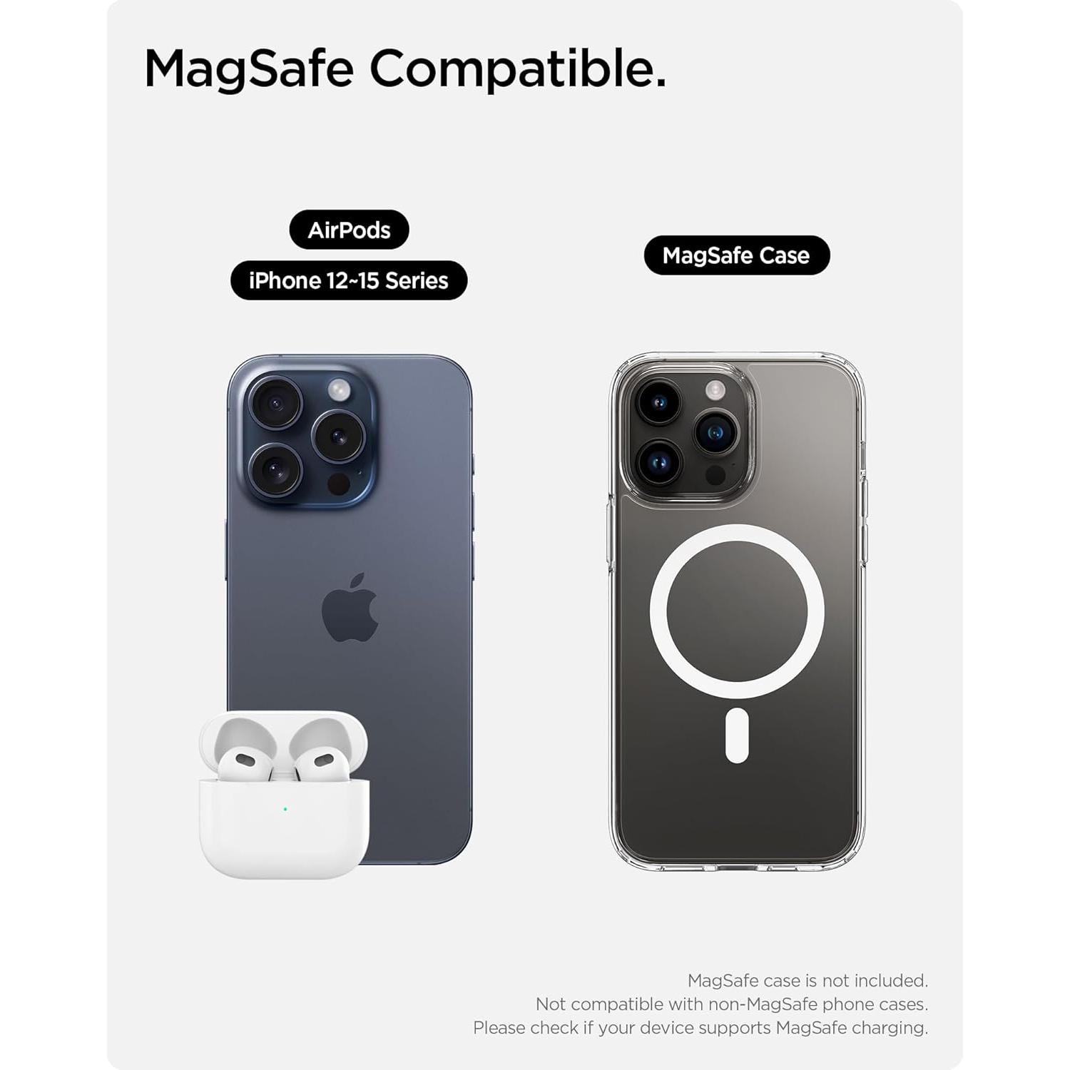 Station de chargement sans fil 3-en-1 de Spigen pour support de chargement MagSafe [certifié] 15&nbsp;W Recharge rapide pour iPhone 16e 16 Pro Max/16