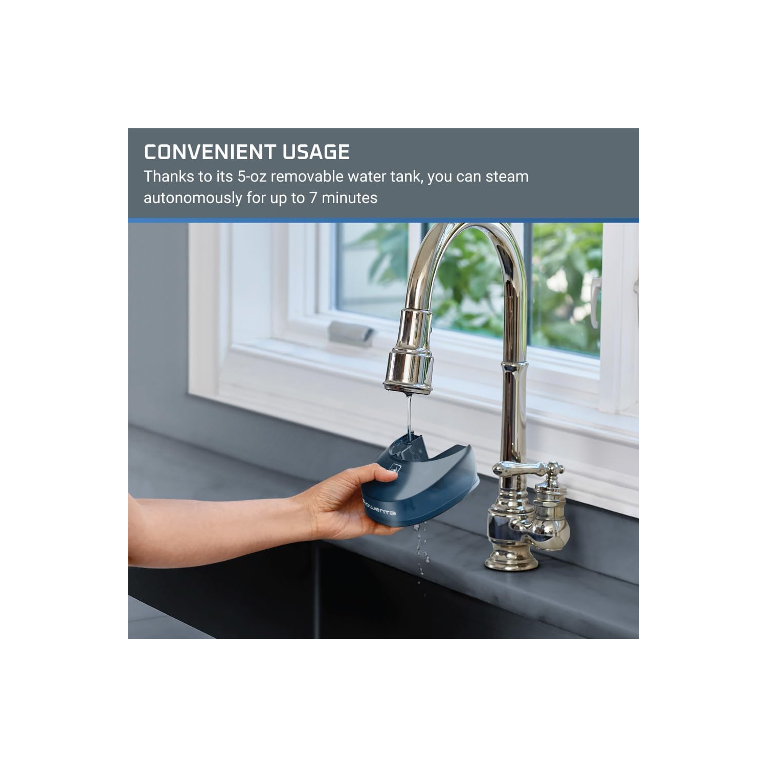 Rowenta X-Cel Easy Steam Handheld Steamer 1400W – 15 Sec Heat-Up, 142g Capacity, Portable Garment Steamer, Travel Essential – Blue