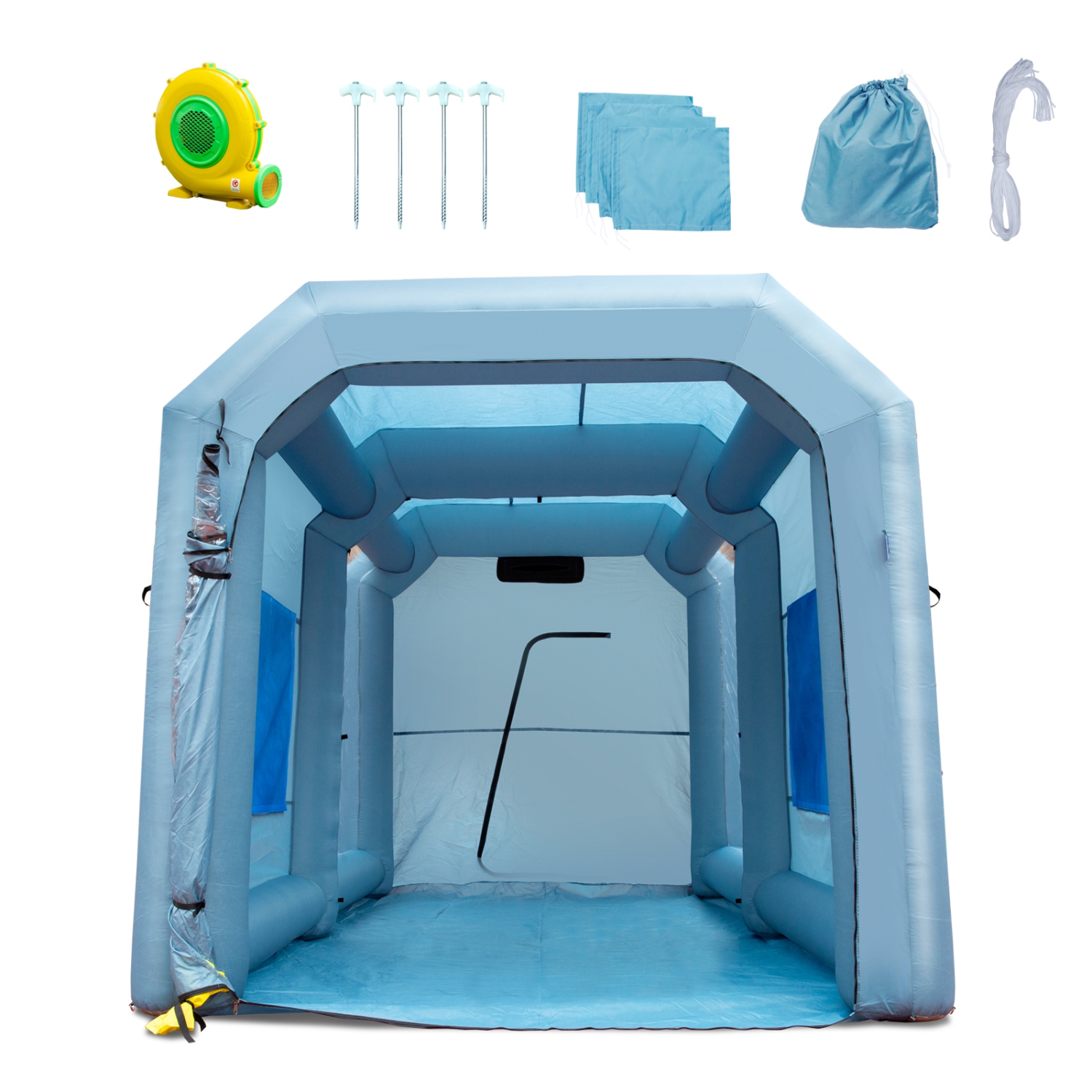 VEVOR 13x10x9ft Inflatable Paint Booth, Inflatable Spray Booth, 950W High Powerful Blower Spray Booth Tent, Car Paint Tent Air Filter System for Car