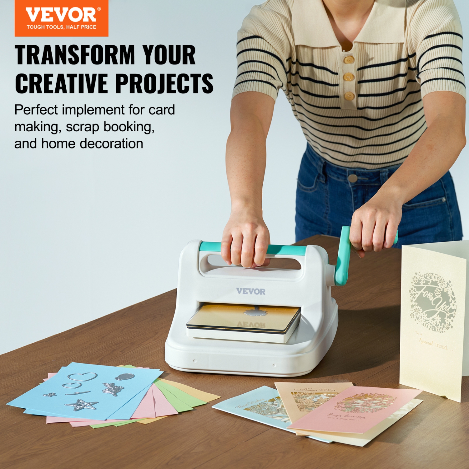 Machine à découper et à gaufrer manuelle VEVOR 6&nbsp;po, machines à découper portatives, machine à collimage à ouverture complète incluse, pour arts