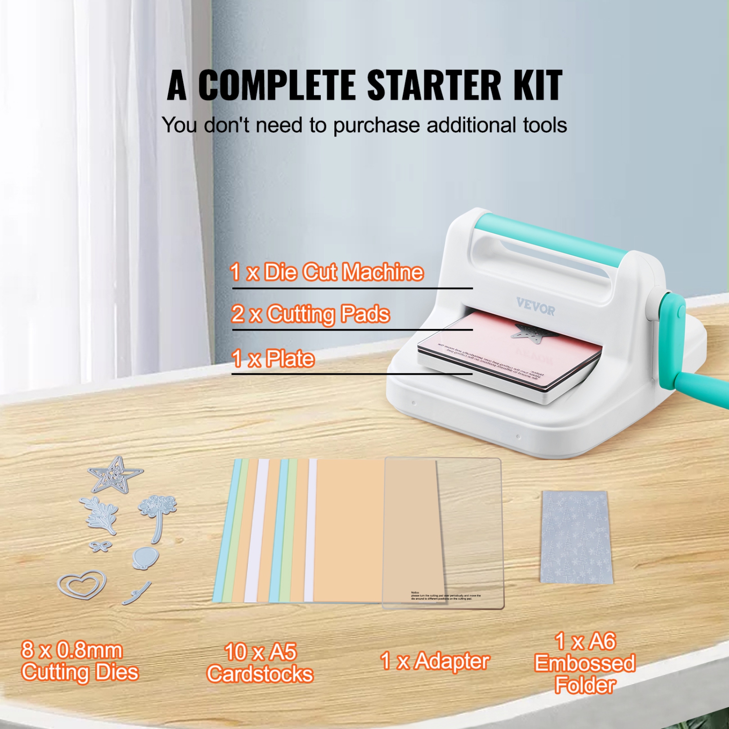 Machine à découper et à gaufrer manuelle VEVOR 6&nbsp;po, machines à découper portatives, machine à collimage à ouverture complète incluse, pour arts