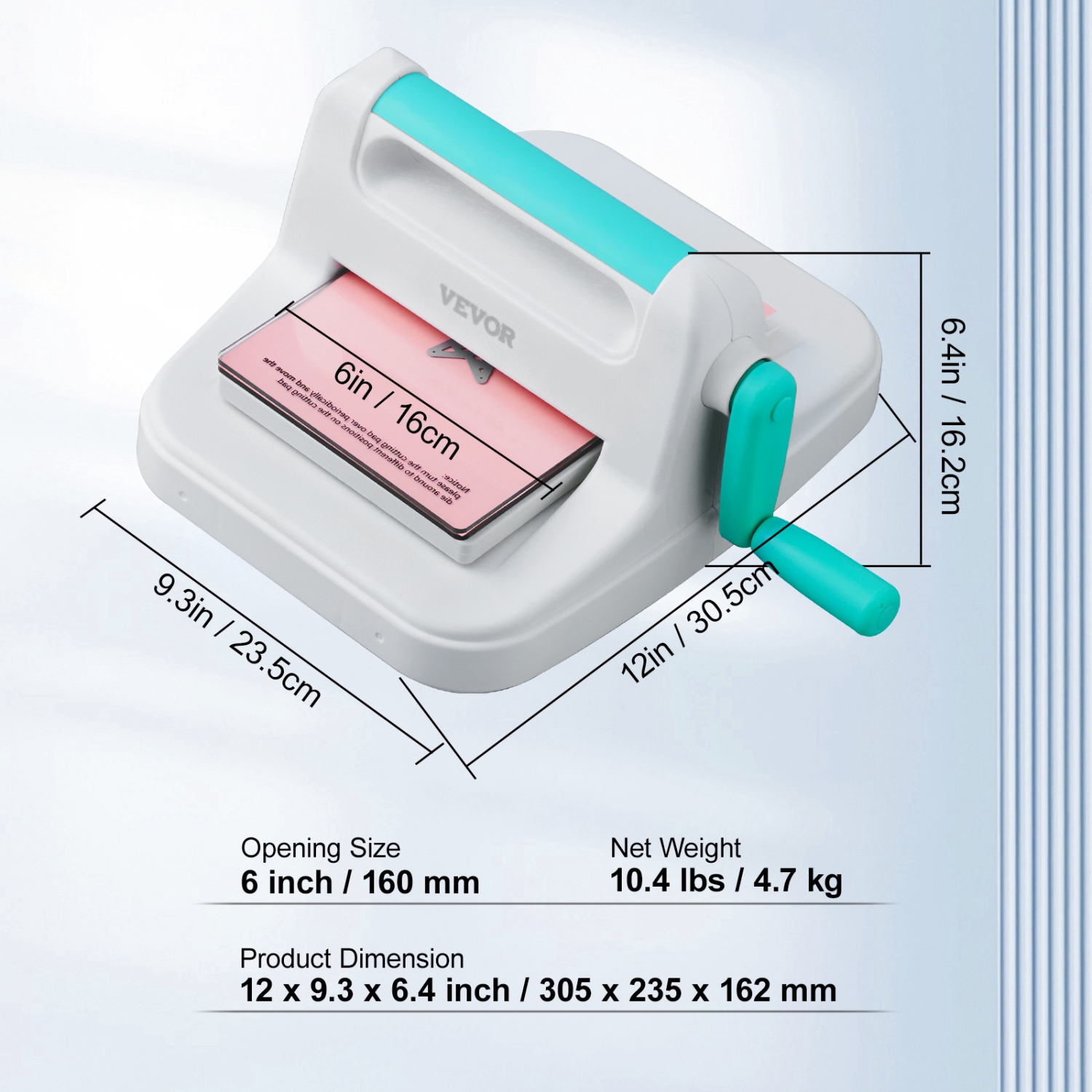 Machine à découper et à gaufrer manuelle VEVOR 6&nbsp;po, machines à découper portatives, machine à collimage à ouverture complète incluse, pour arts