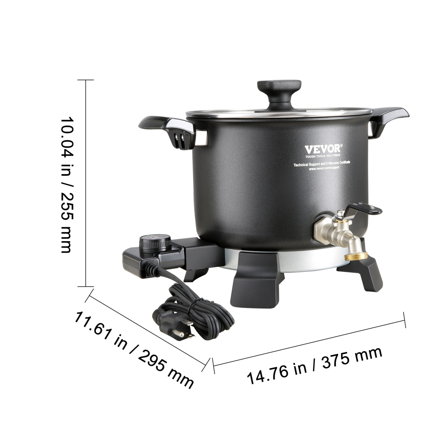 VEVOR 5 Liter Wax Melter for Candle Making, Large Electric Wax Melting Pot Easy Pour Spout, 4-level Temperature Control, Easy Clean for Candle Soap