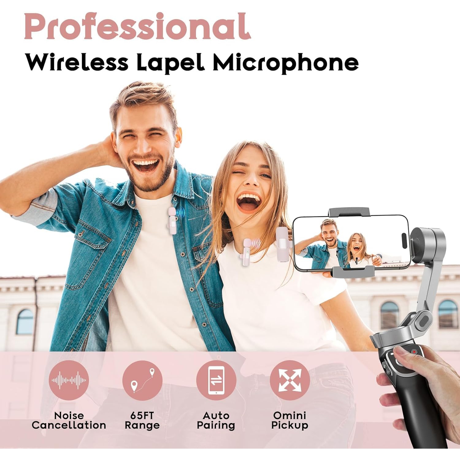 Micro-cravate sans fil pour Android/iPhone/ordinateur/portable, mini micros professionnels pour enregistrement vidéo Entrevue Conférence Podcast Vlog